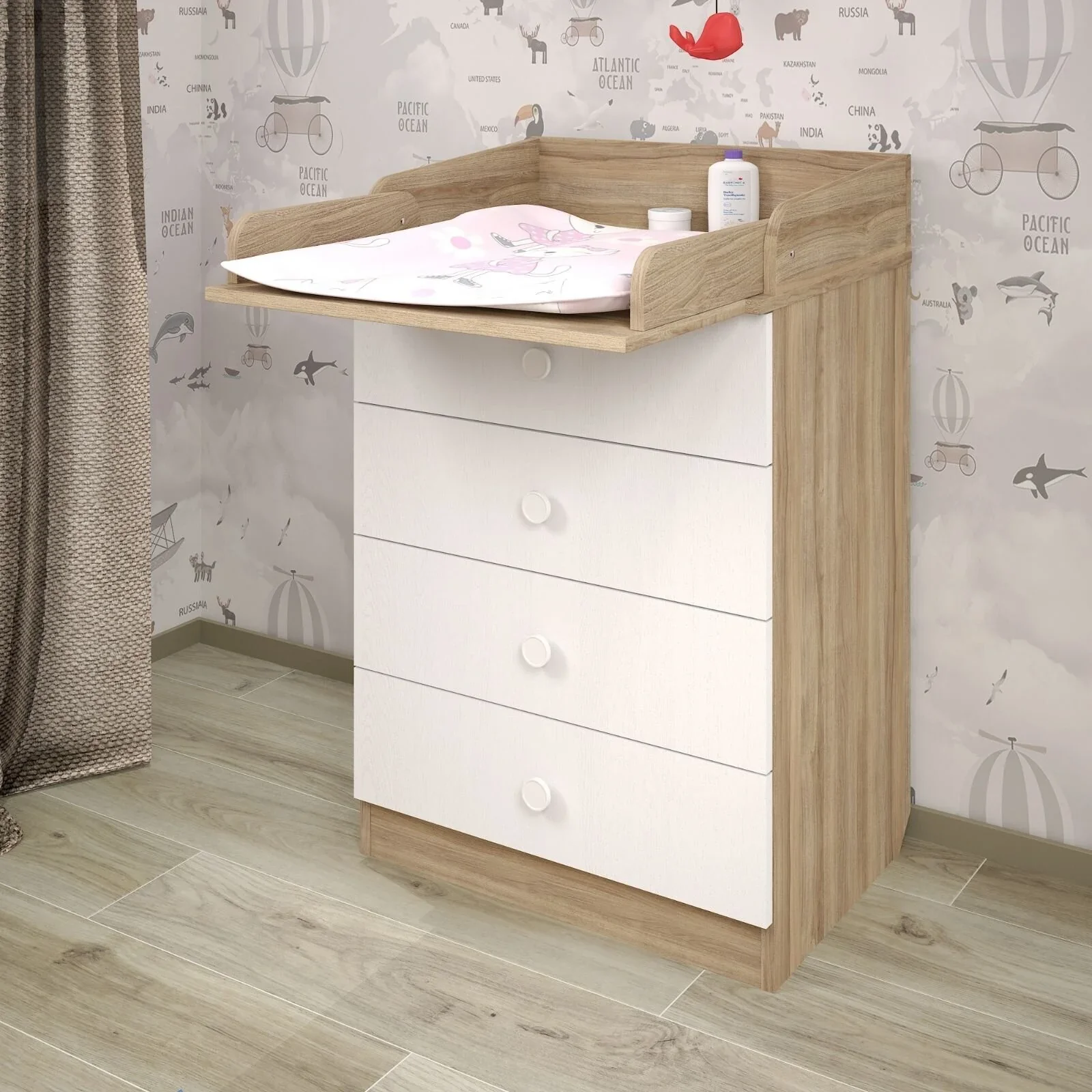 Shefa Kids 600 Changing Dressers - Elm/White - Image 6