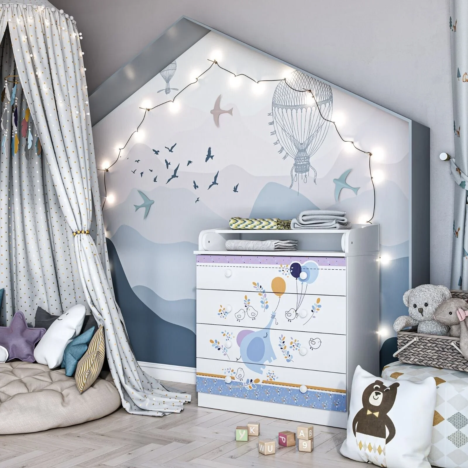Shefa Kids 800 Changing Dresser - Elephant - Image 7