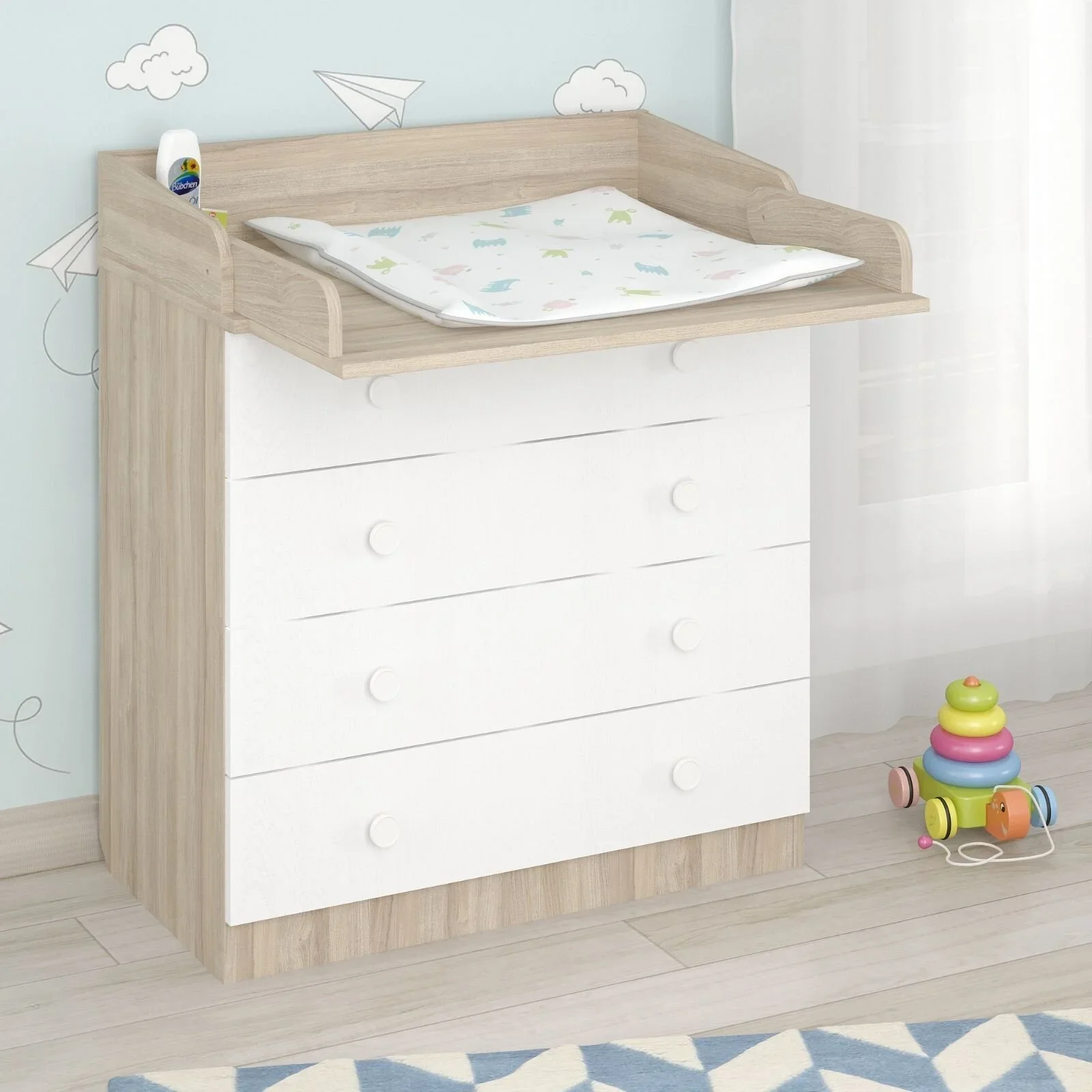 Shefa Kids 800 Changing Dressers - Elm/White - Image 2