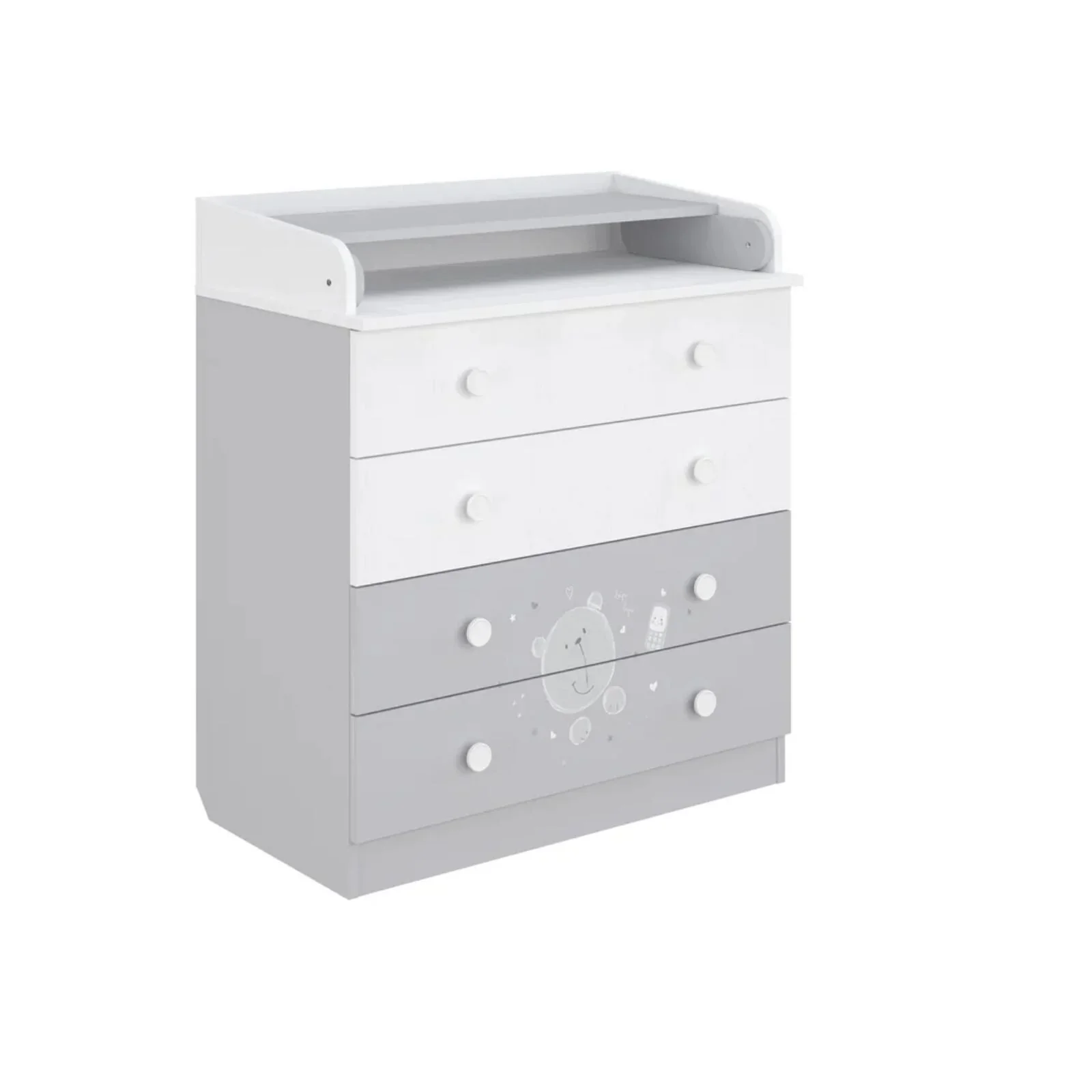 Shefa Kids 800 Teddy Changing Dresser - Grey/White - Image 3