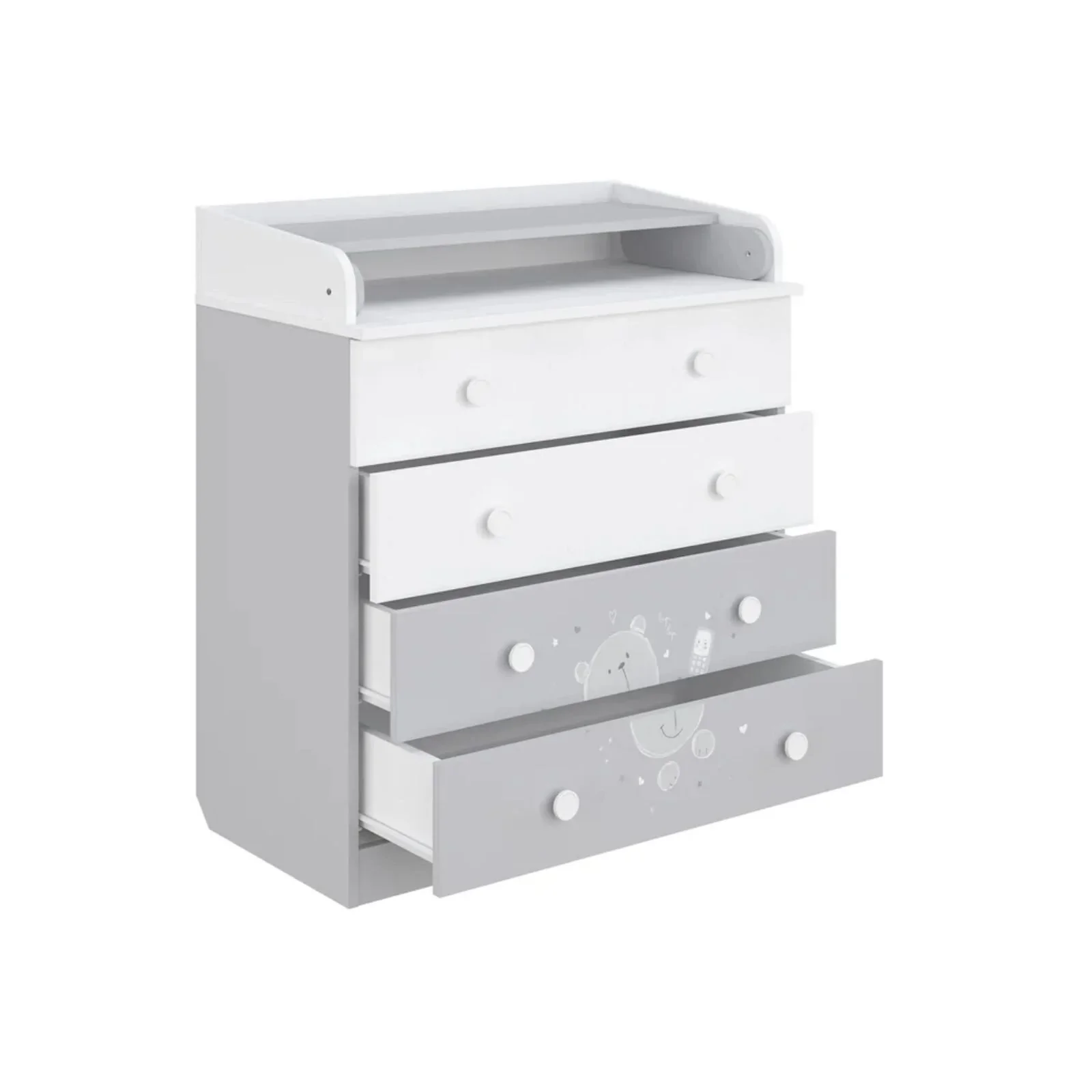 Shefa Kids 800 Teddy Changing Dresser - Grey/White - Image 5