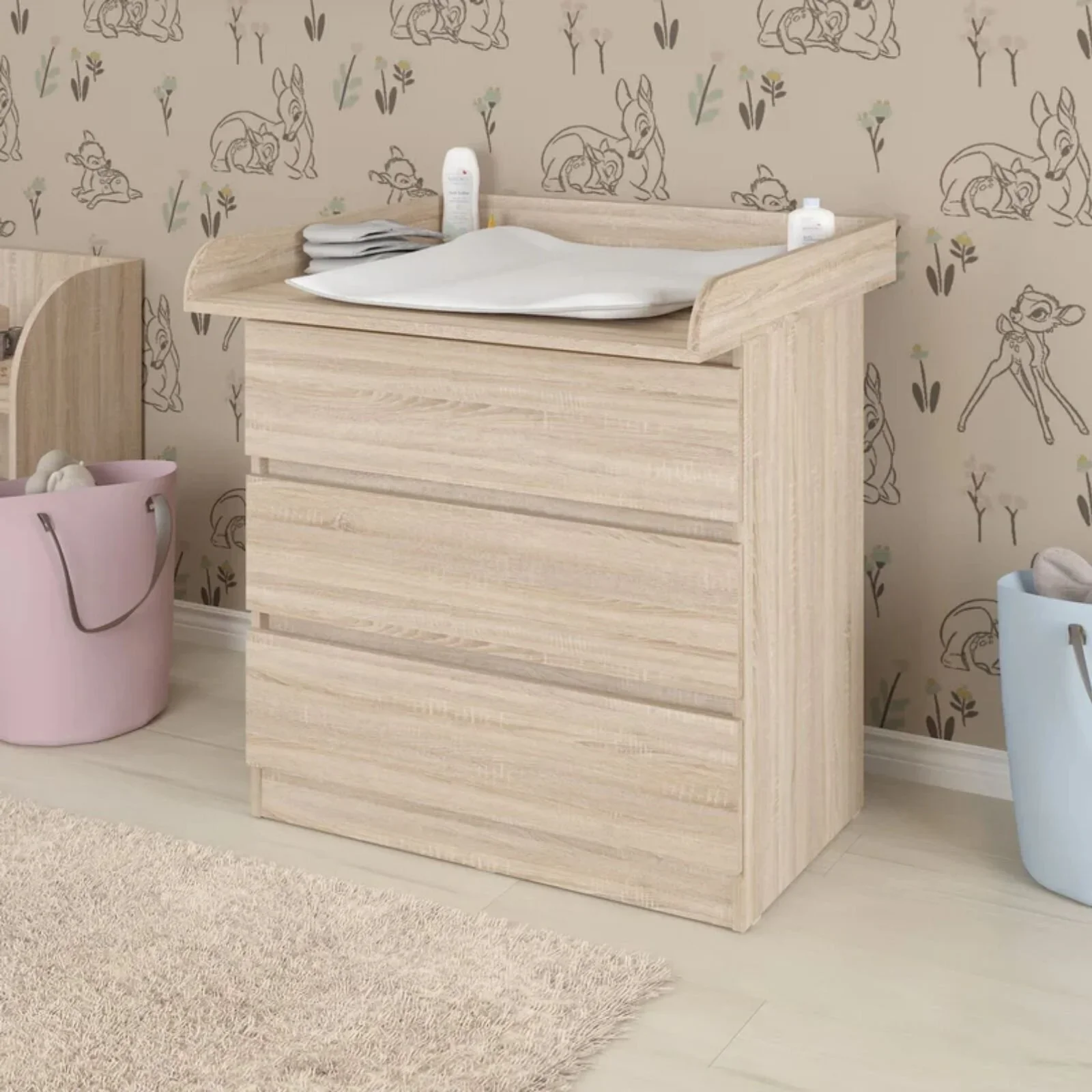 Shefa Kids 800 Universal Dresser Baby Changing Top - Oak - Image 2