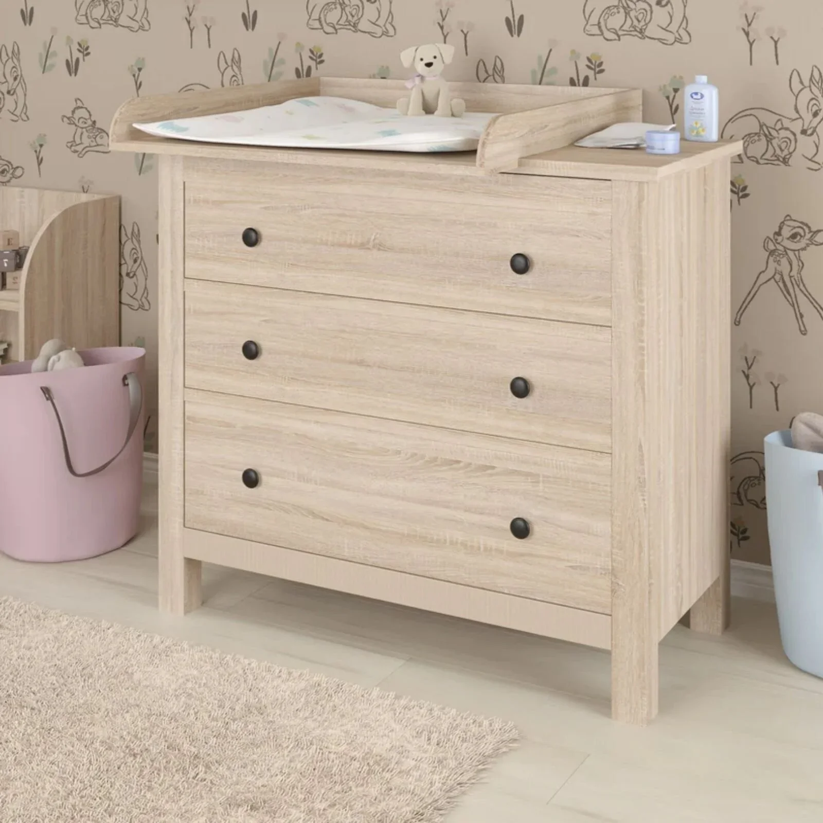 Shefa Kids 800 Universal Dresser Baby Changing Top - Oak - Image 3