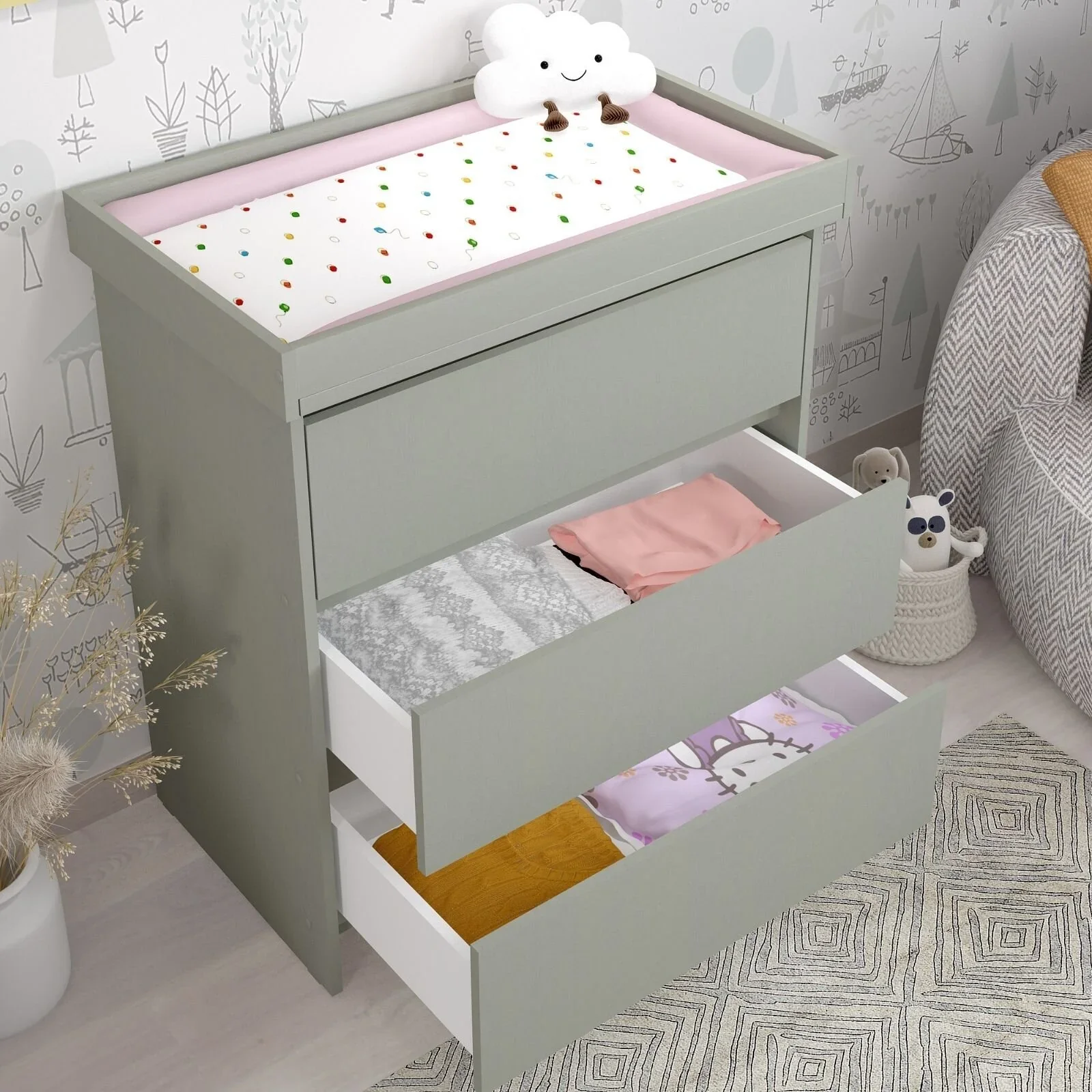 Shefa Kids 880 Baby Changing Unit - Grey - Image 2