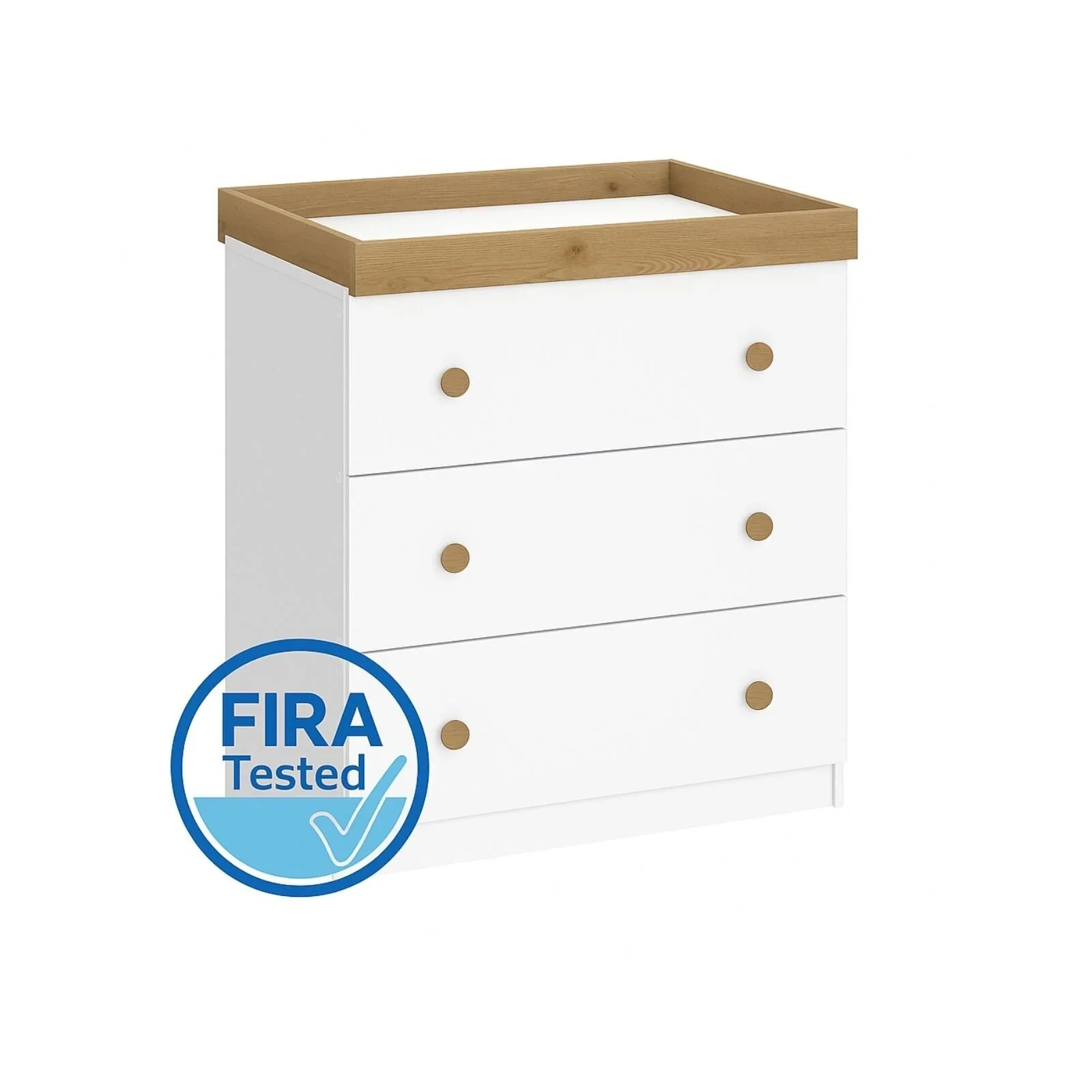 Shefa Kids 888 Changing Dresser - White/Oak - Image 3