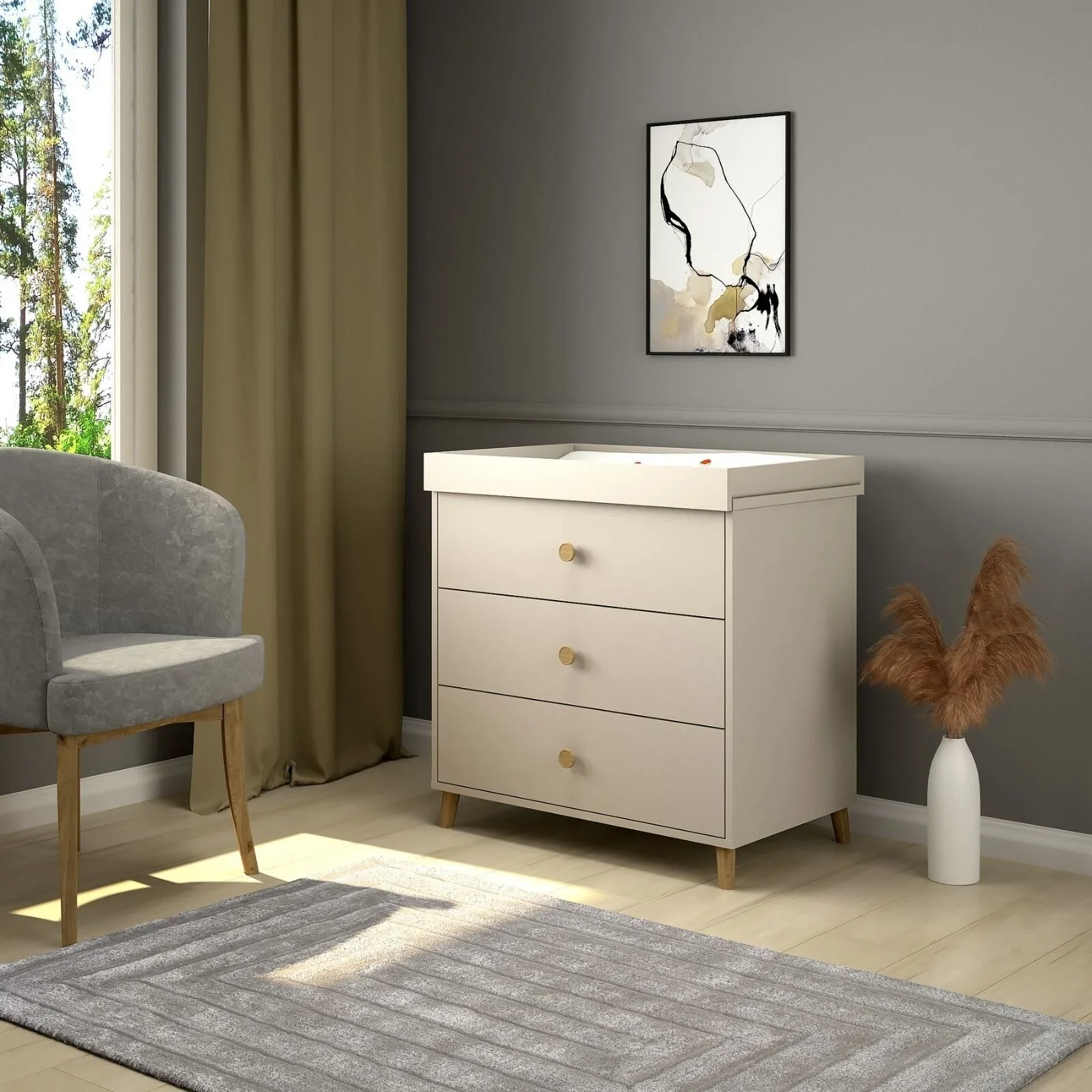 Shefa Kids 890 Changing Dresser - Cashmere Beige - Image 2