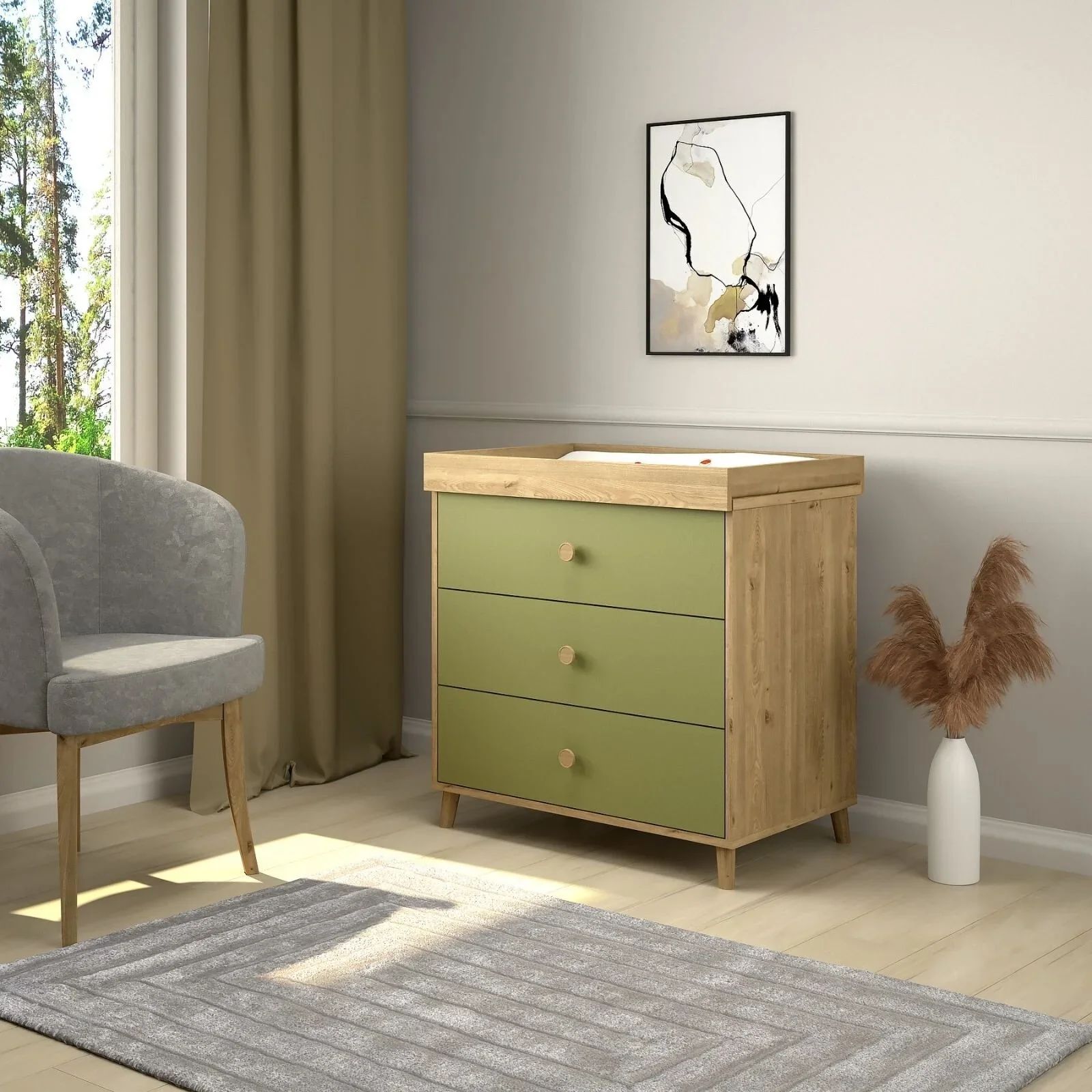 Shefa Kids 890 Changing Dresser - Pistachio Green - Image 2