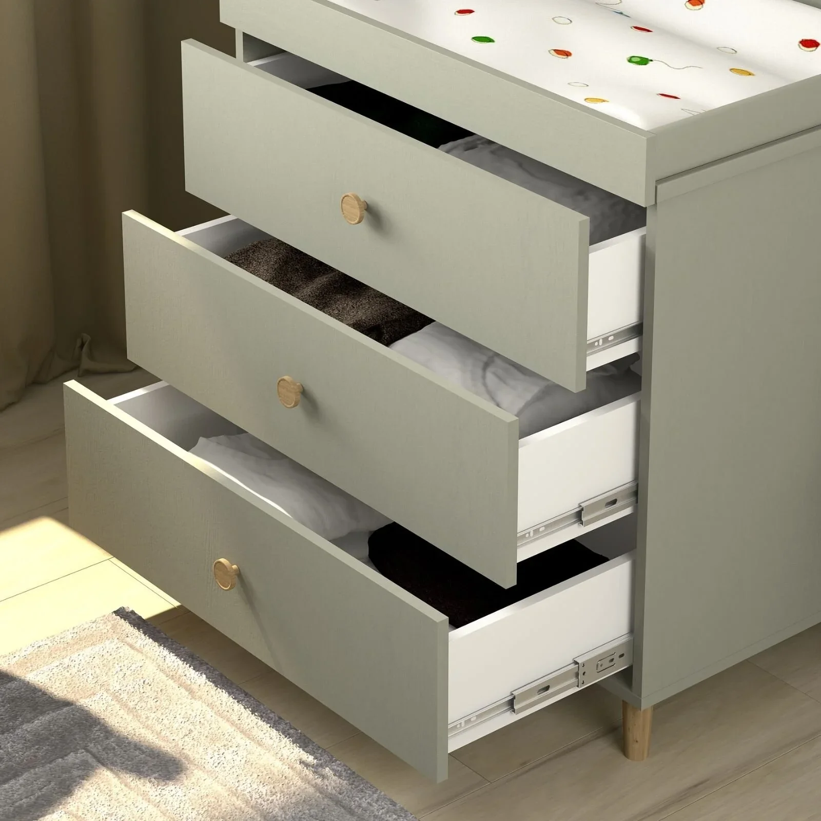 Shefa Kids 890 Changing Dresser - Grey - Image 3