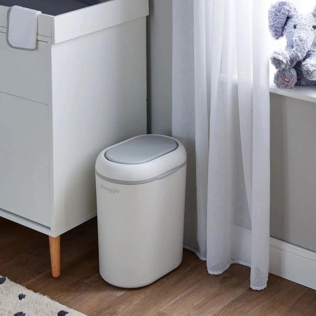 Shnuggle Eco-Touch Nappy Bin - White - Image 7