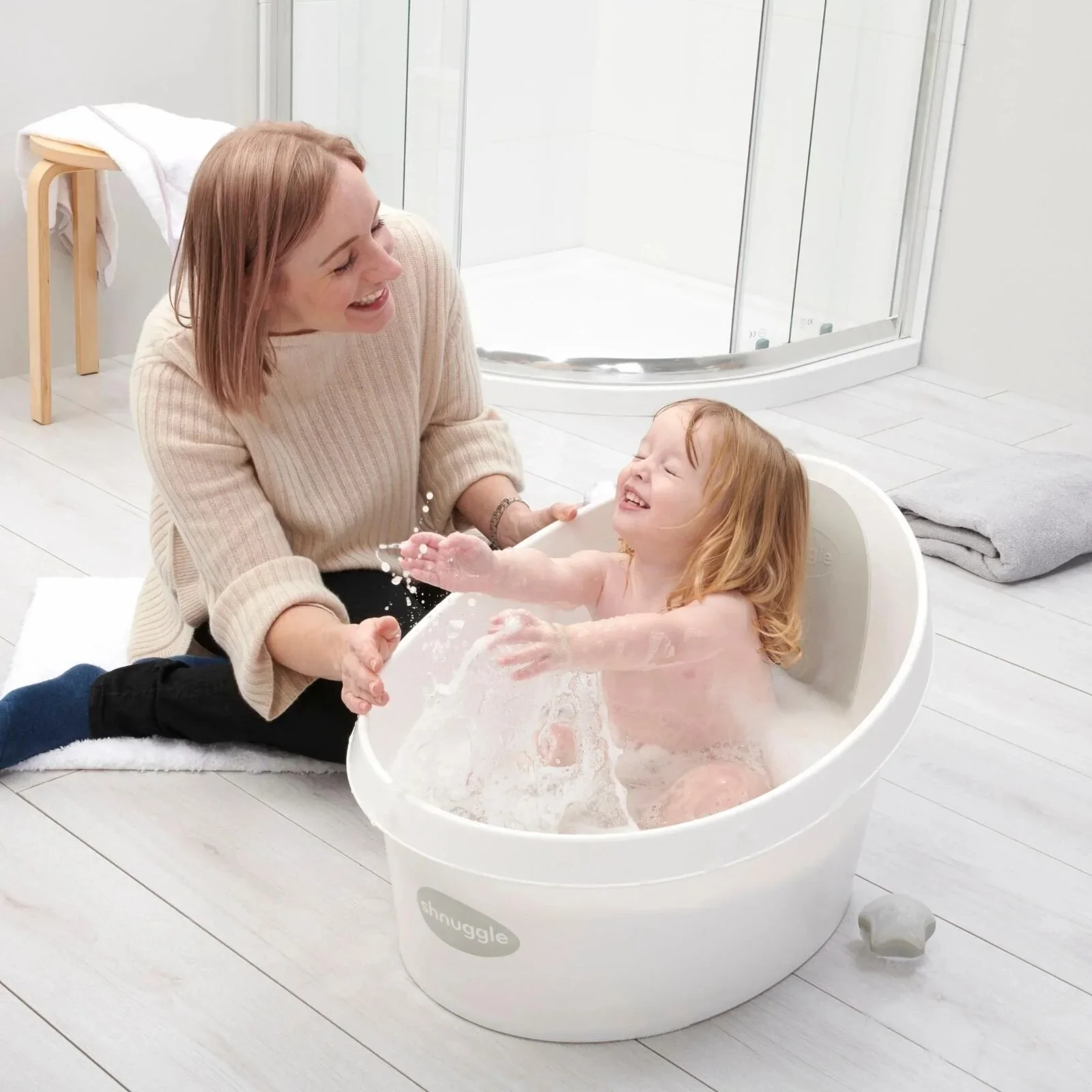 Shnuggle Toddler Bath Tub - Taupe - Image 2