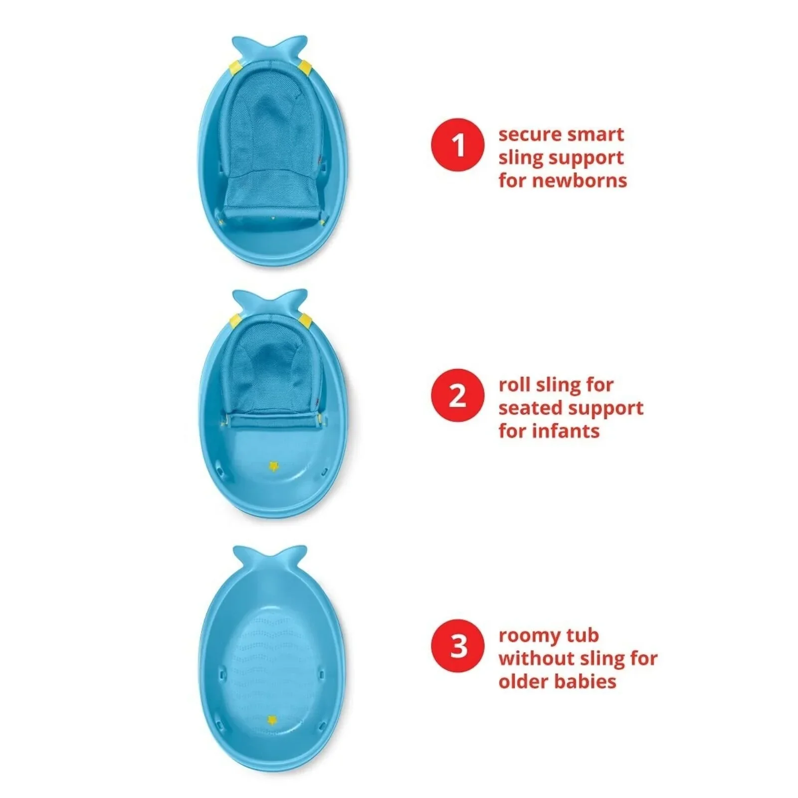 Skip Hop Moby Smart Sling 3-Stage Baby Bath Tub - Blue - Image 8
