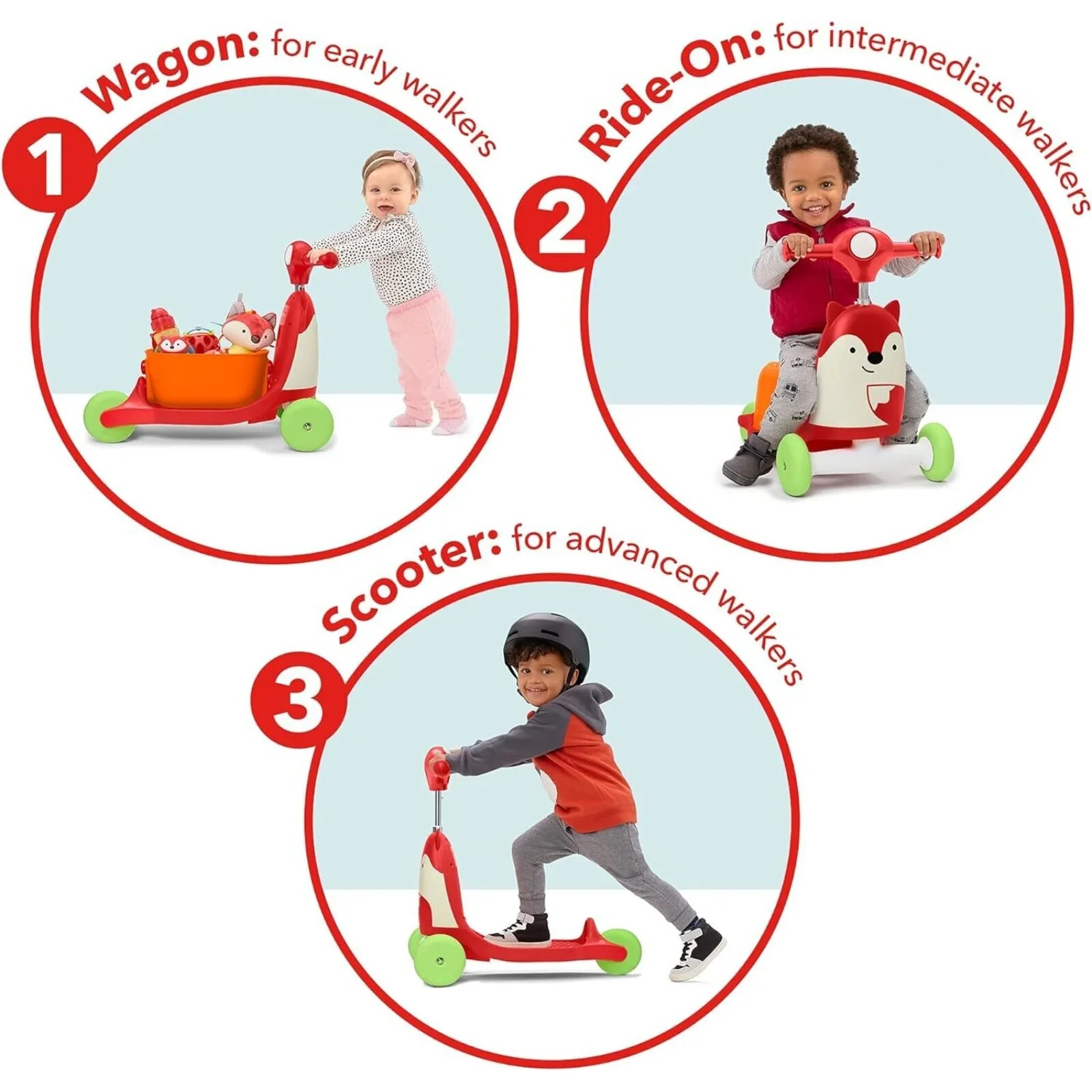 Skip Hop Zoo 3-In-1 Ride On - Fox - Image 6