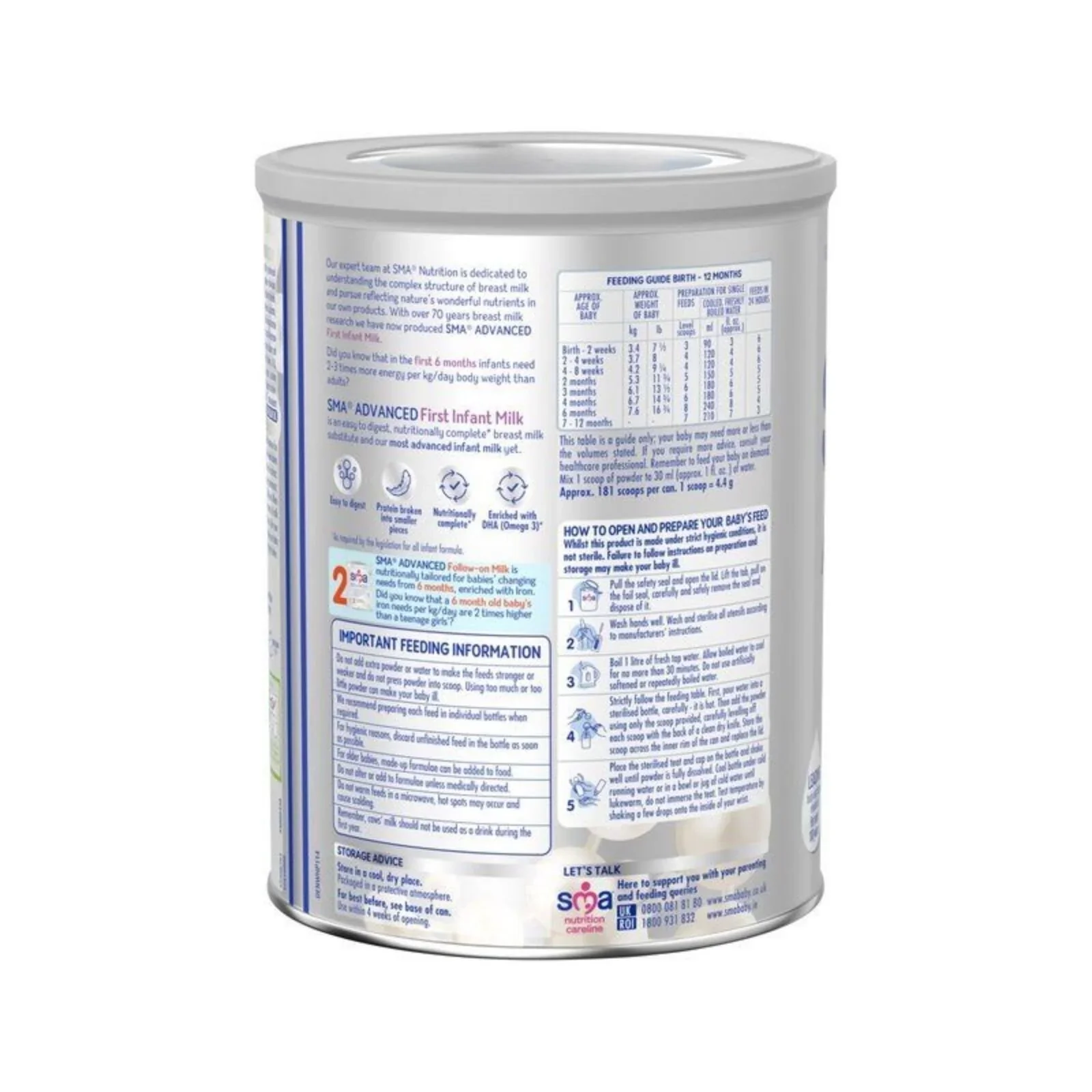 SMA Advanced 1 First Infant Milk Formula from Birth 800g - Image 3