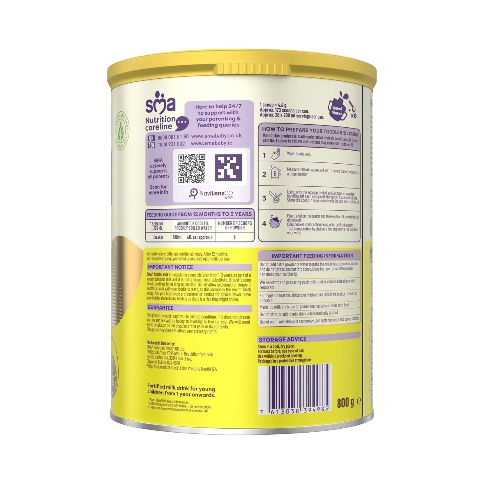 SMA Pro 3 Toddler Milk Formula 1-3 years 800g - Image 3