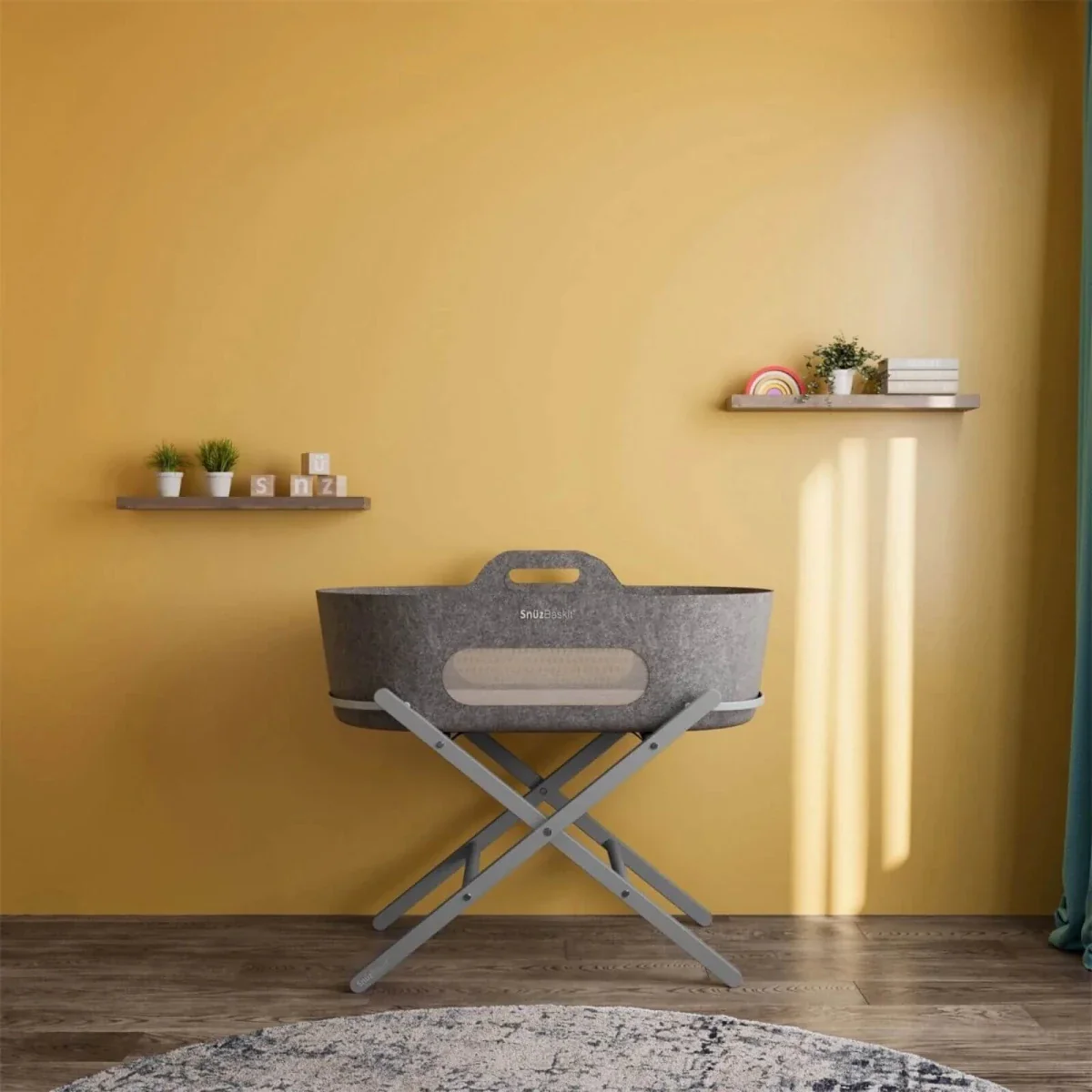 Snüz Baskit Moses Basket & Stand Bundle - Dark Grey & Dove Grey - Image 2