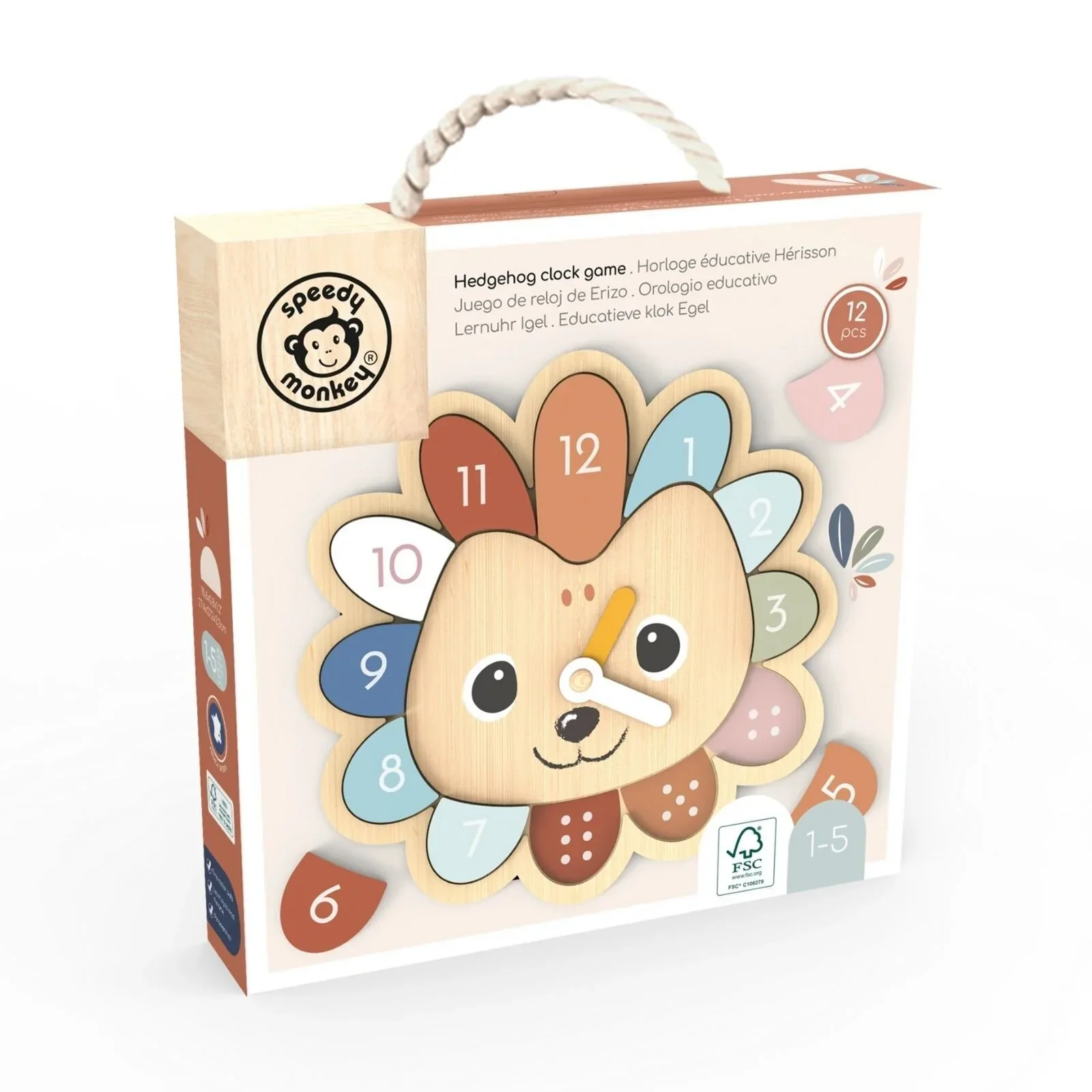 Speedy Monkey Hedgehog Educational Clock - Image 3