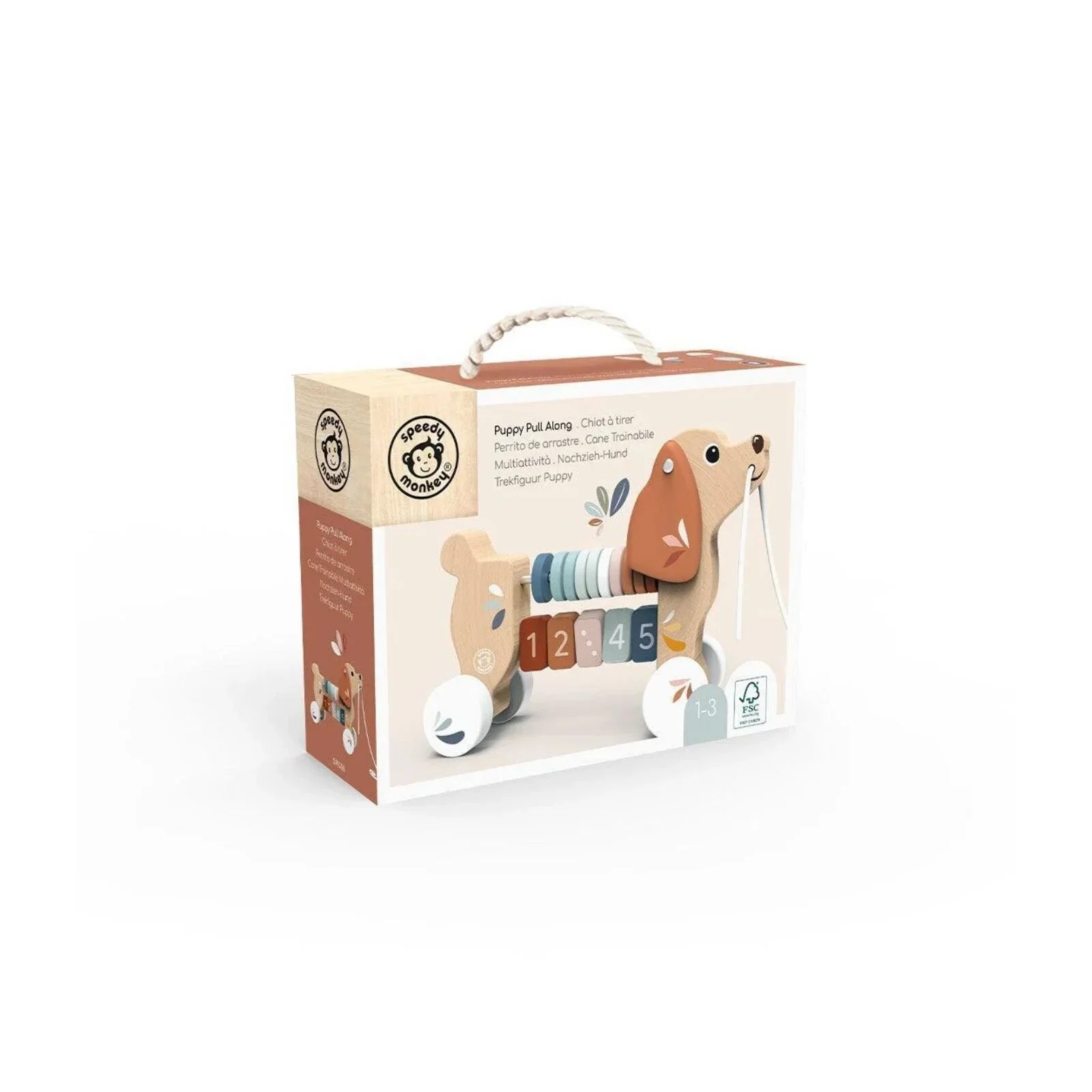 Speedy Monkey Puppy Pull-Along Toy - Image 3