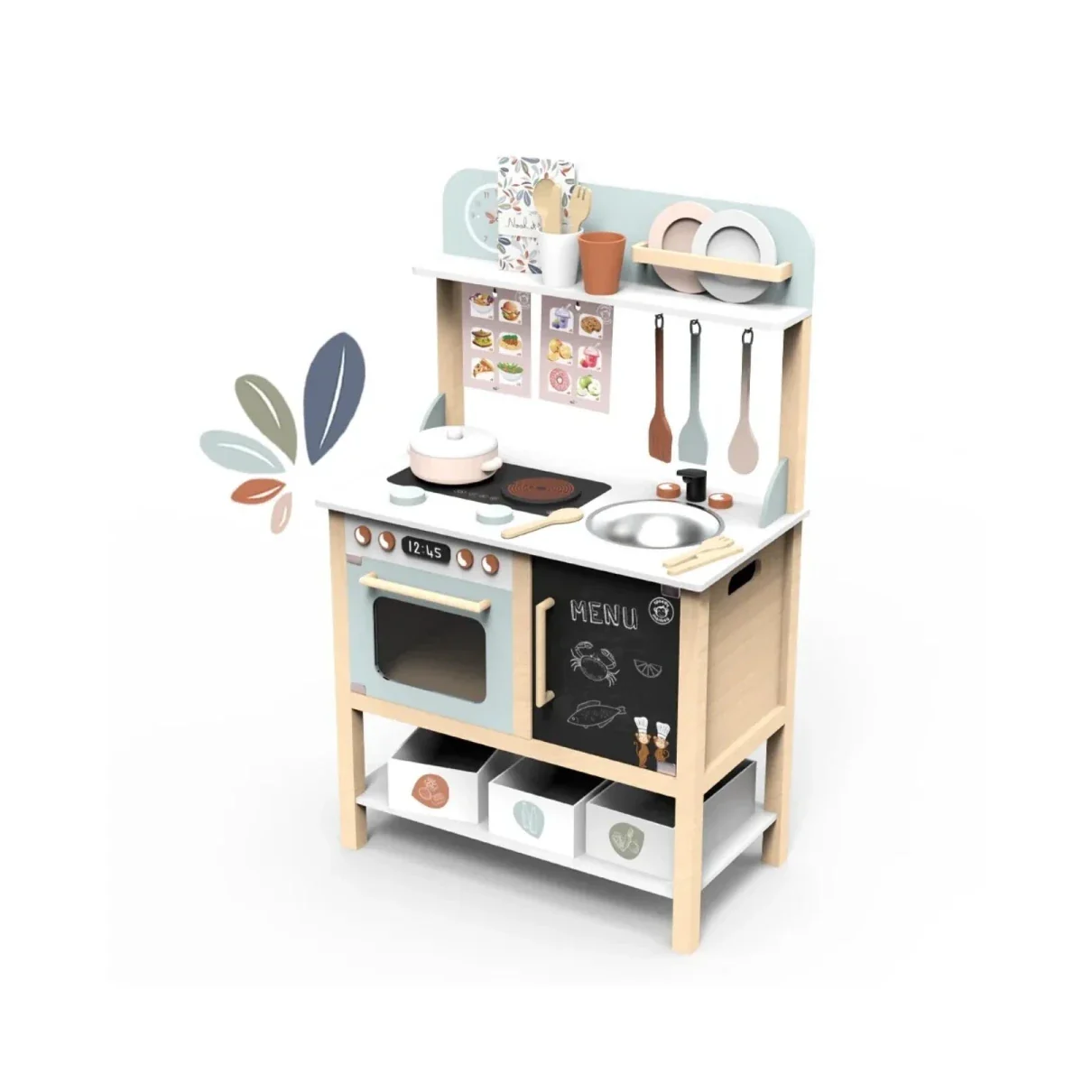 Speedy Monkey Wooden Kitchen with Accessories 20 pcs - Image 2