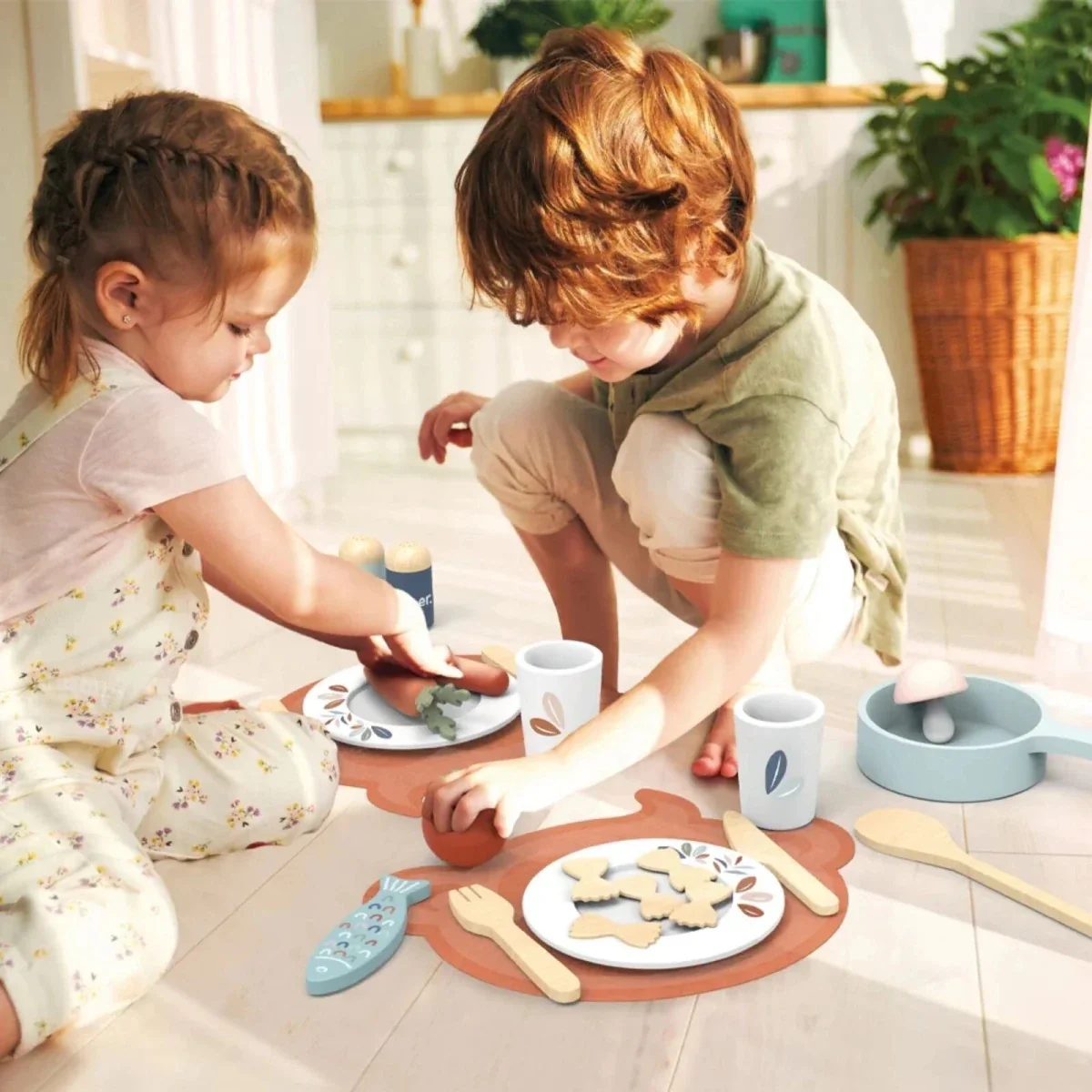 Speedy Monkey Wooden Kitchen with Accessories 20 pcs - Image 4
