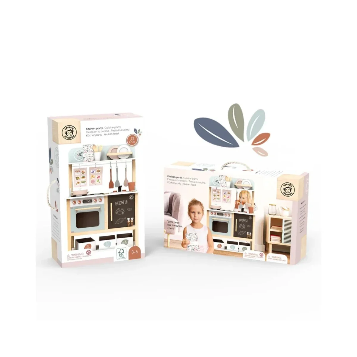 Speedy Monkey Wooden Kitchen with Accessories 20 pcs - Image 7