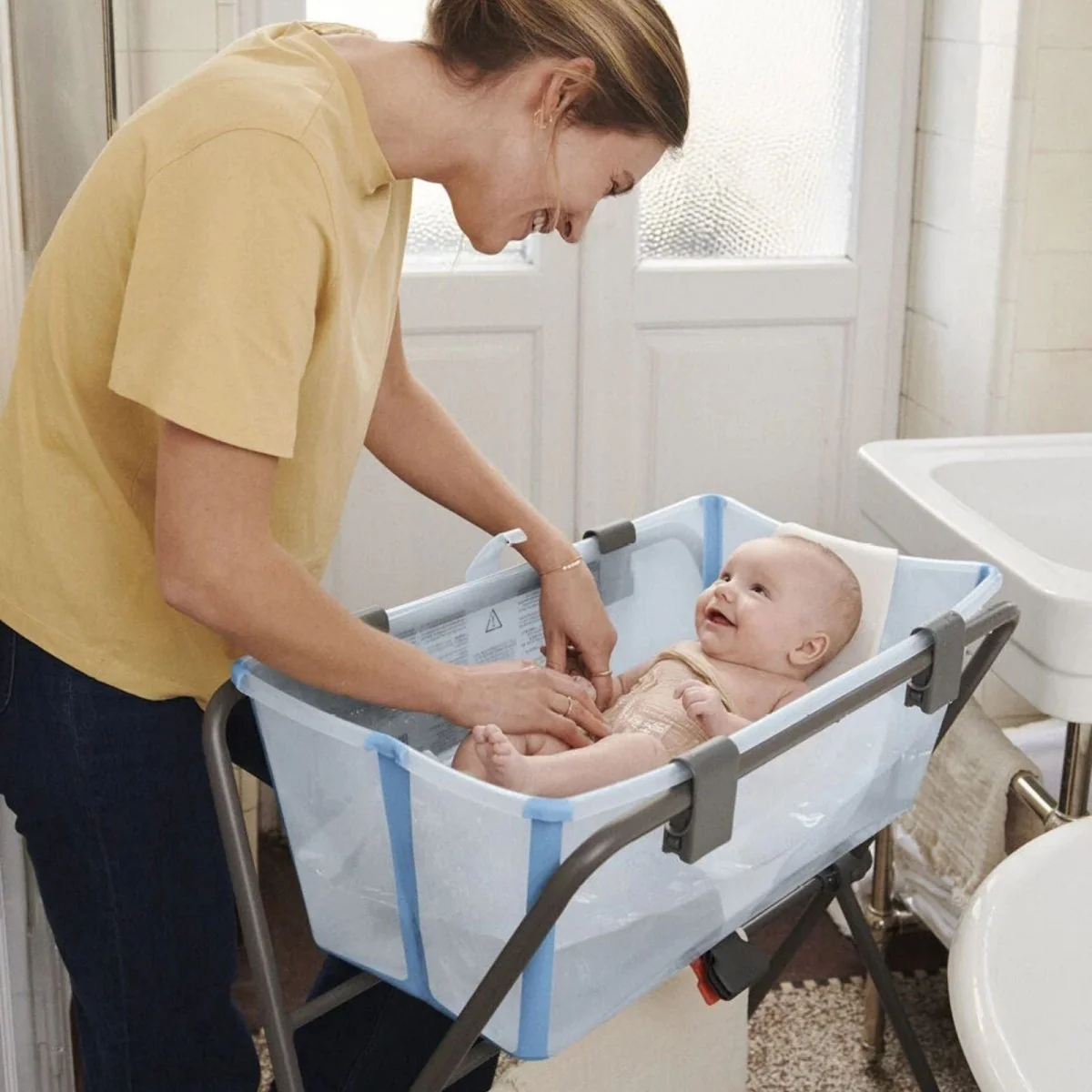 Stokke Flexi Bath Baby Bath & Flexi Bath Newborn Support Bundle - Ocean Blue - Image 10