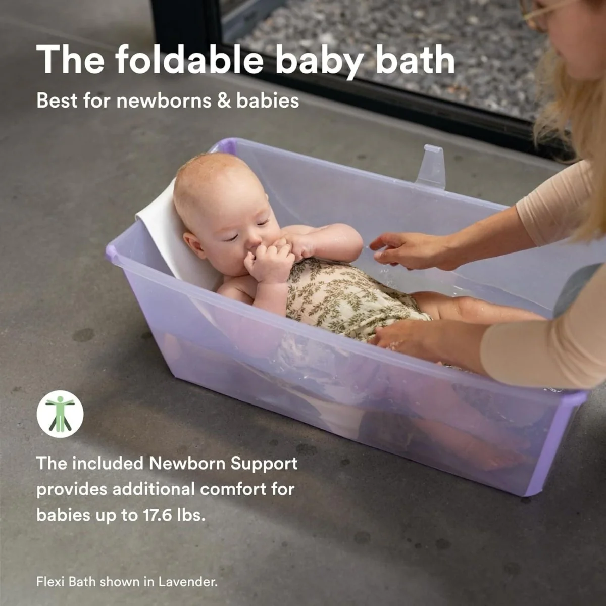 Stokke Flexi Bath Baby Bath & Flexi Bath Newborn Support Bundle - Ocean Blue - Image 6