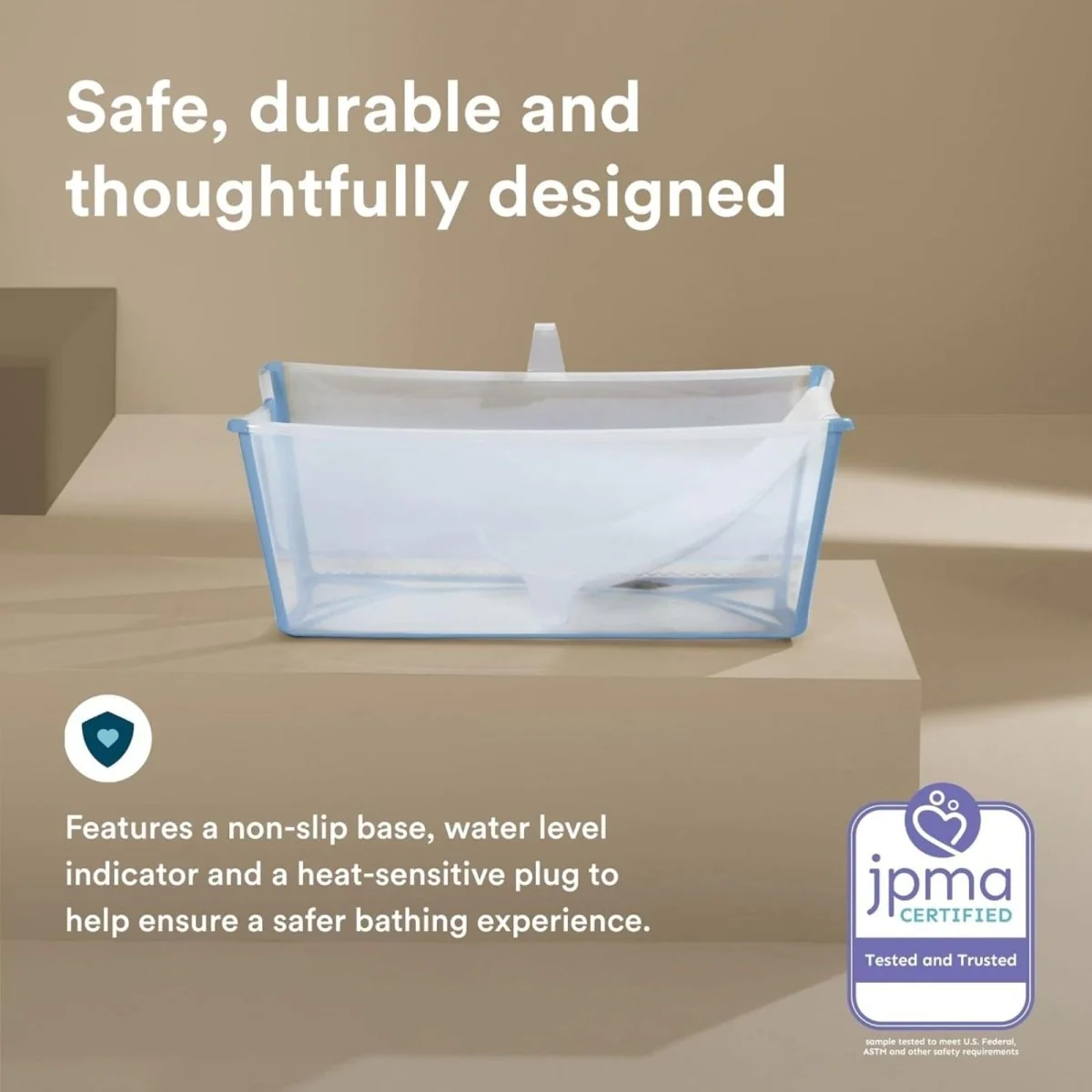Stokke Flexi Bath Baby Bath & Flexi Bath Newborn Support Bundle - Ocean Blue - Image 8