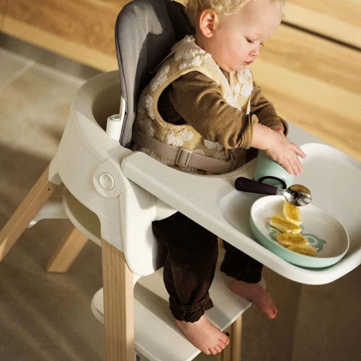 Stokke Steps Baby Set Cushion - Dark Grey Melange - Image 2