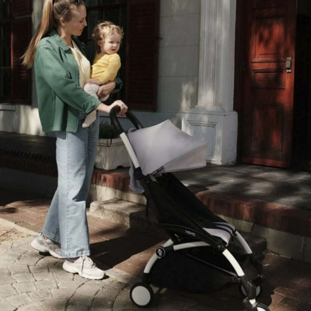 Stokke YOYO³ Newborn Pack to Toddler Bundle - Olive Color Pack & White Frame - Image 16