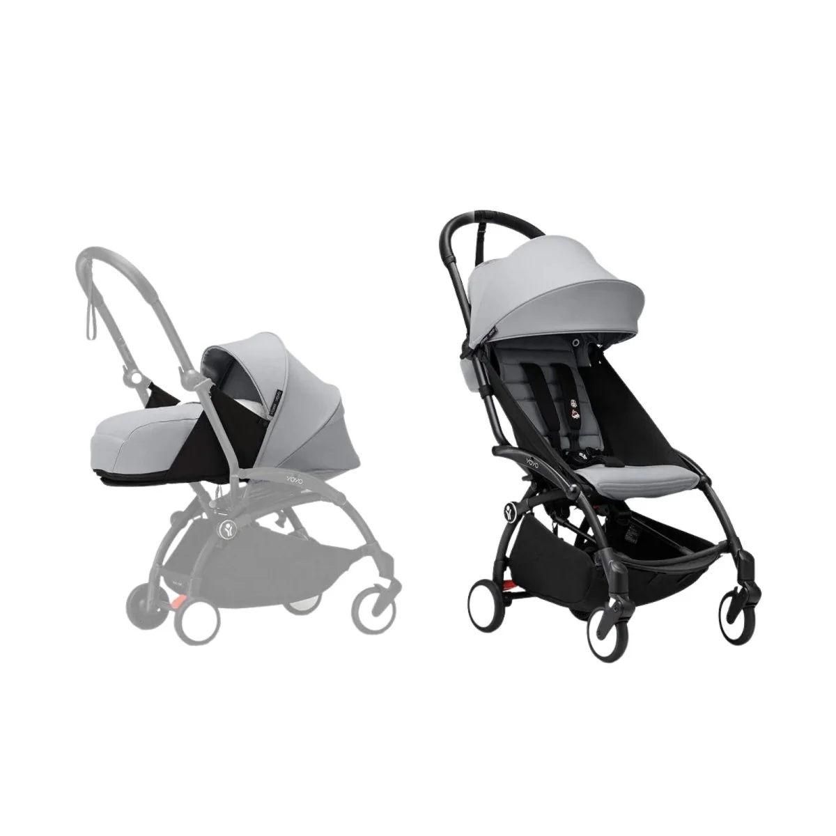 Stokke YOYO³ Newborn Pack to Toddler Bundle - Stone Color Pack & Black Frame