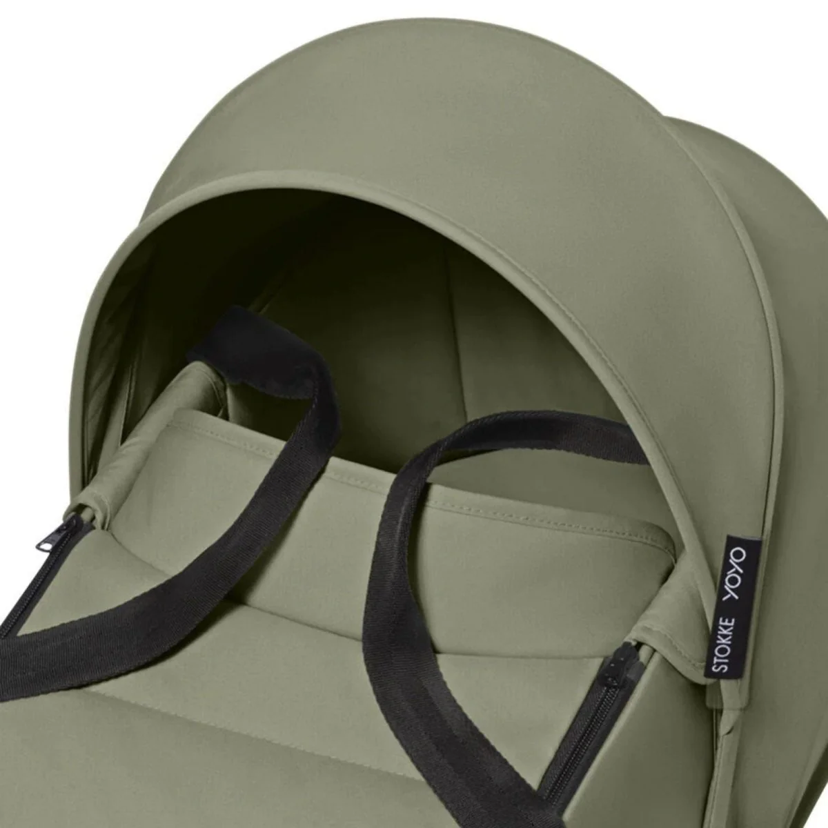 Stokke YOYO³ Newborn Shell to Toddler Bundle - Olive Color Pack & White Frame - Image 15
