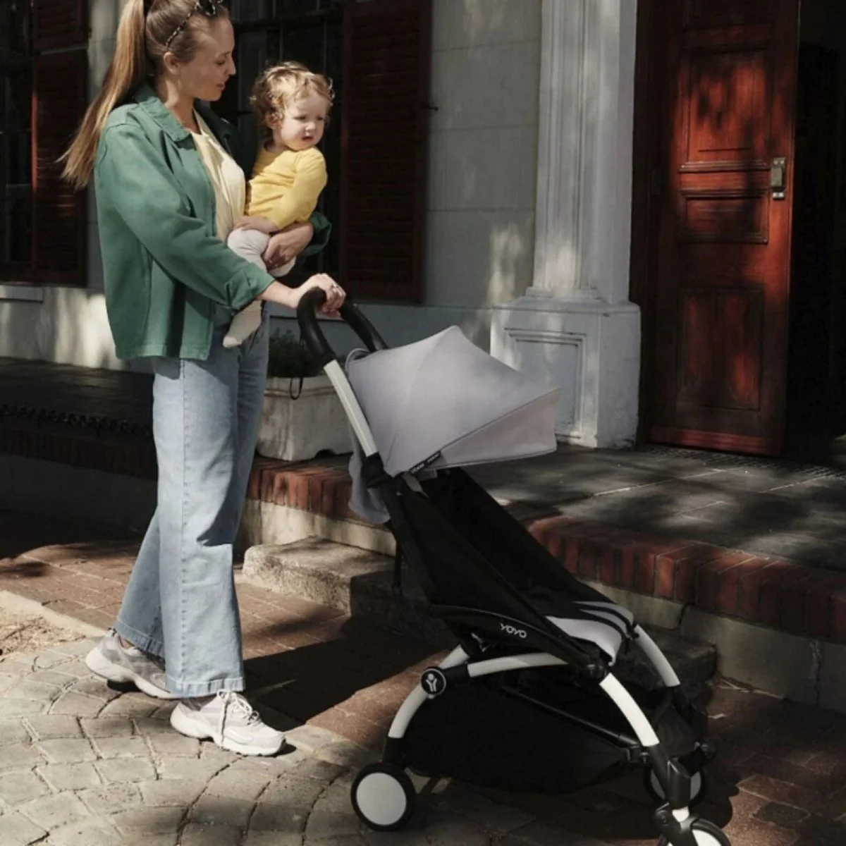 Stokke YOYO³ Stroller 6+ months - 6+ Stone Color Pack & White Frame - Image 7