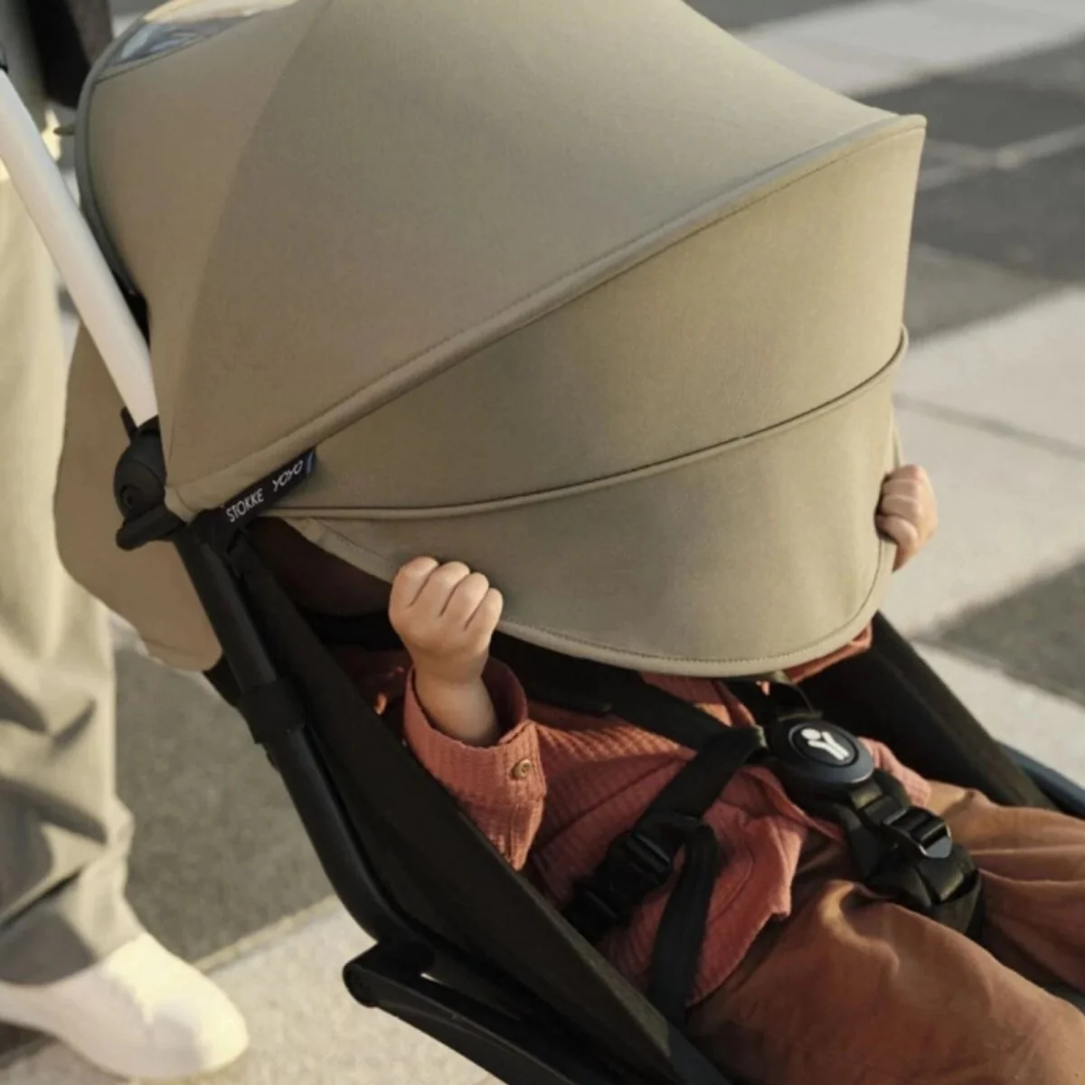 Stokke YOYO³ Stroller 6+ months - 6+ Taupe Color Pack & White Frame - Image 7