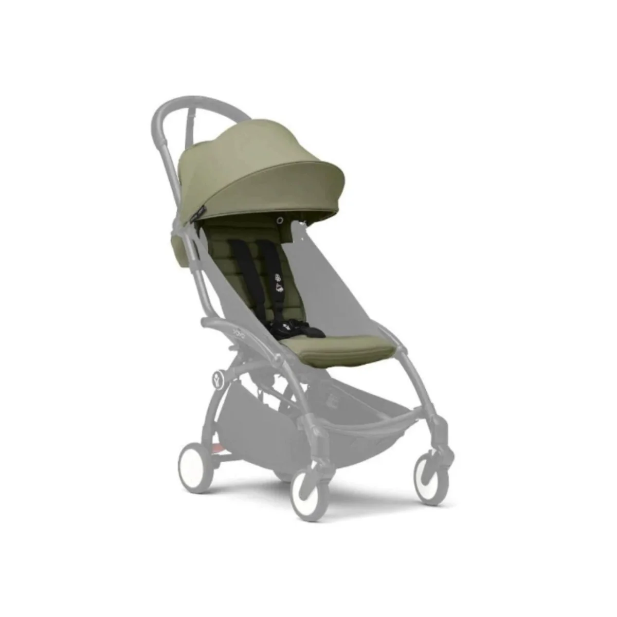 Stokke YOYO³ Stroller for Siblings - Olive Color Pack & White Frame - Image 2
