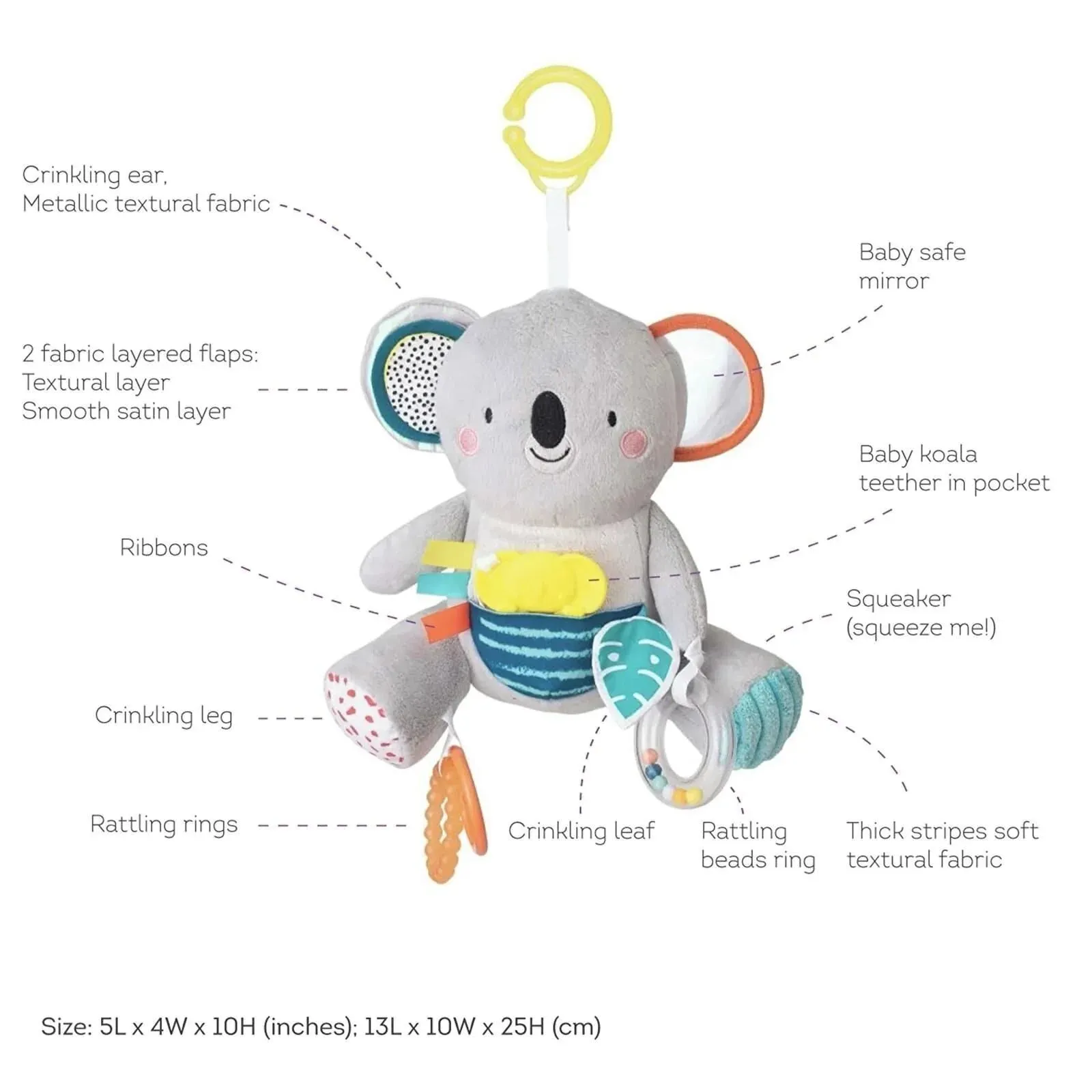Taf Toys Kimmy The Koala Activity Toy Grey Mix - Image 3