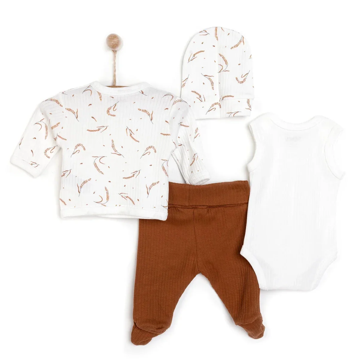 Tiffany 100% Cotton Tiny Baby Set - Ecru - Image 2