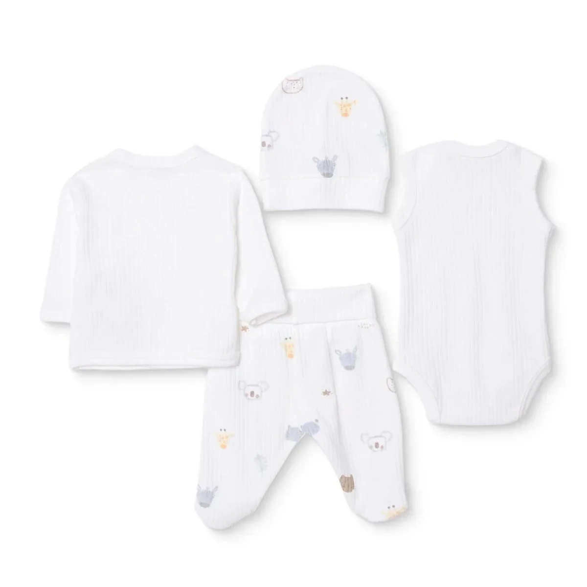 Tiffany 100% Cotton Tiny Baby Set - Ecru - Image 2