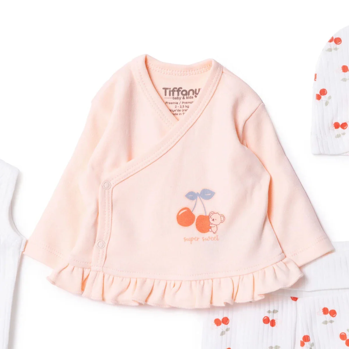 Tiffany 100% Cotton Tiny Baby Set - Ecru - Image 3