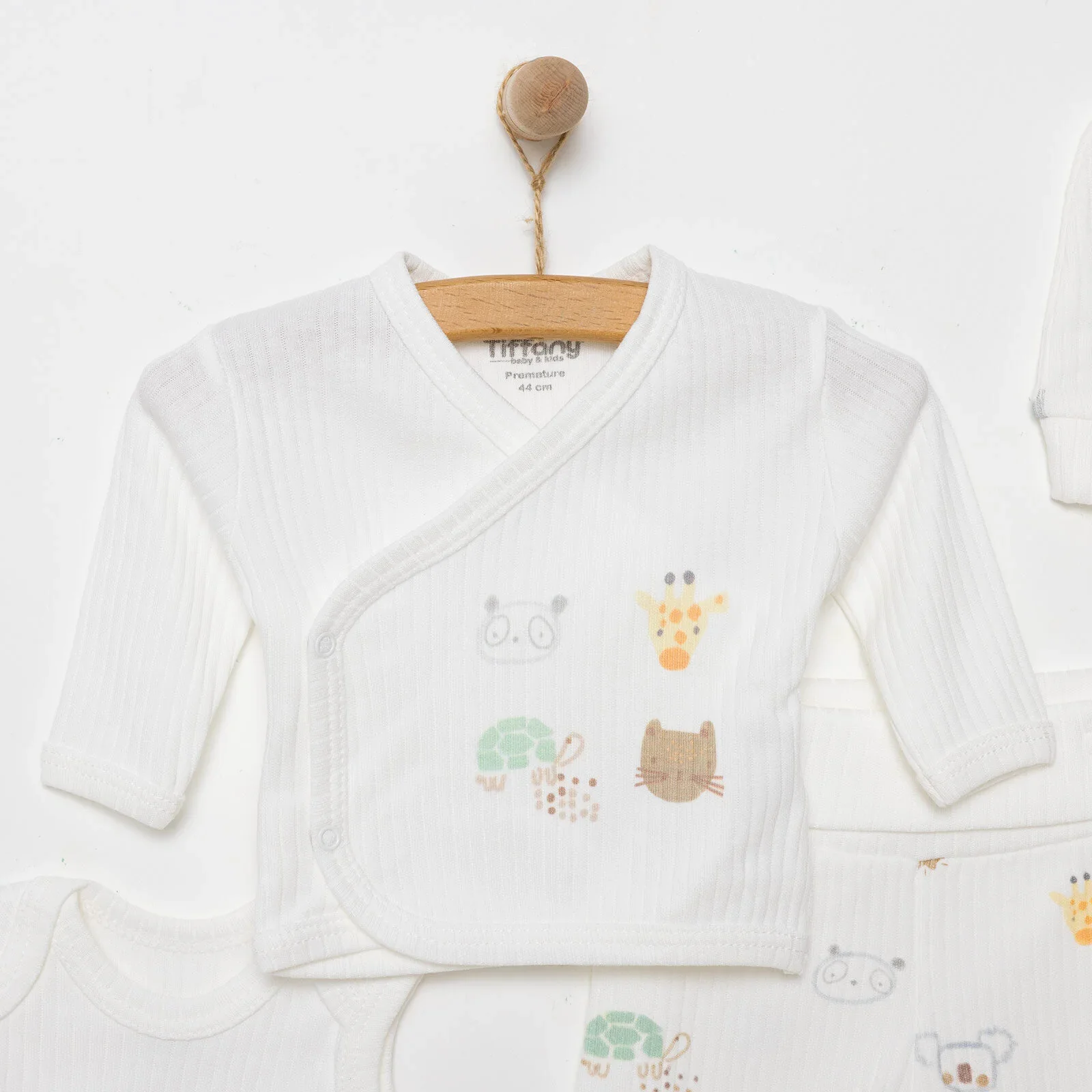 Tiffany 100% Cotton Tiny Baby Set - Ecru - Image 3