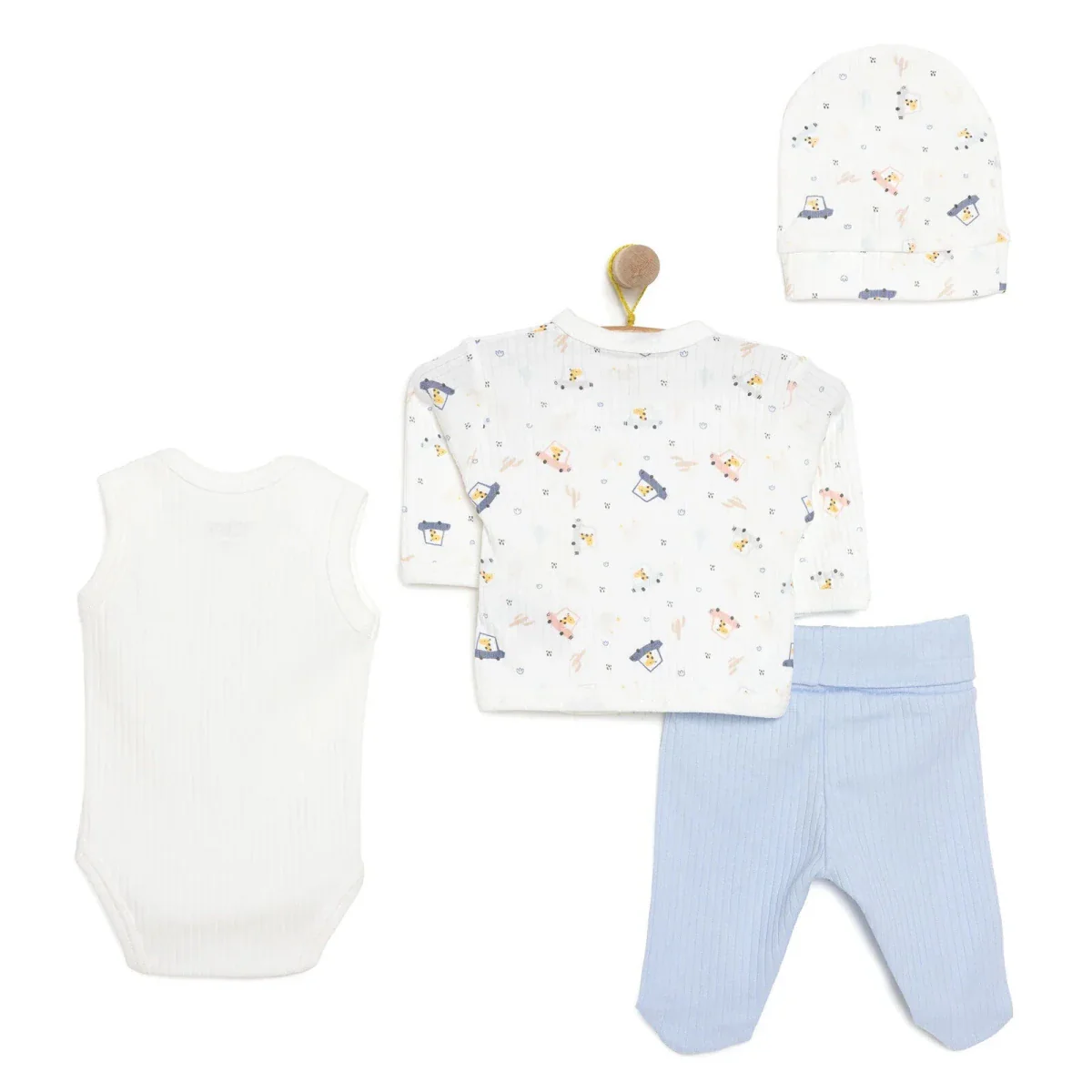 Tiffany 100% Cotton Tiny Baby Set - Ecru - Image 2