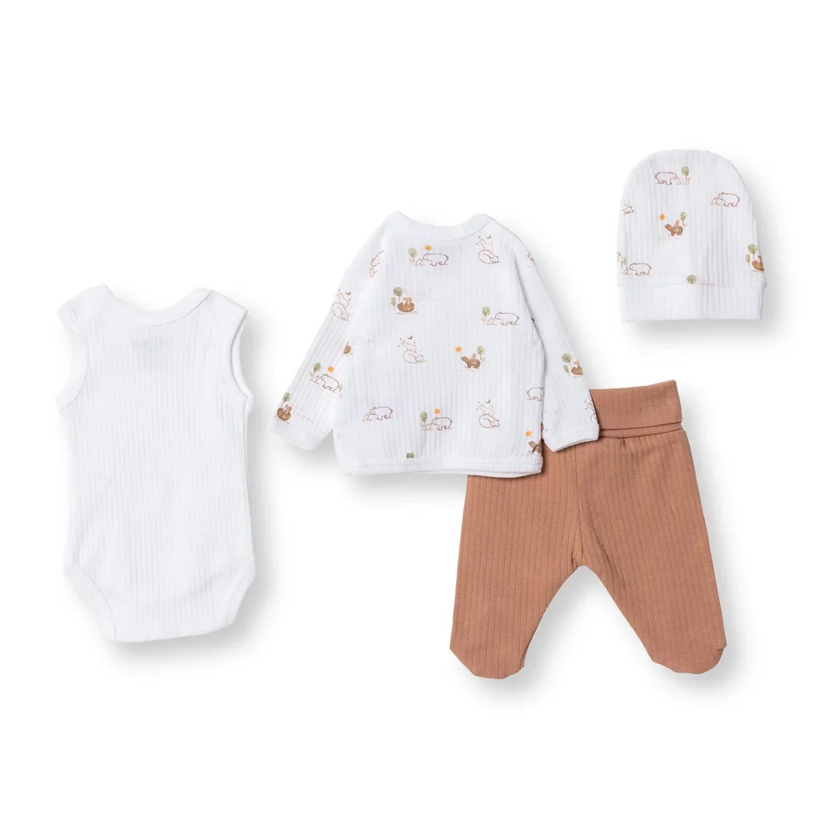 Tiffany 100% Cotton Tiny Baby Set - Ecru - Image 2