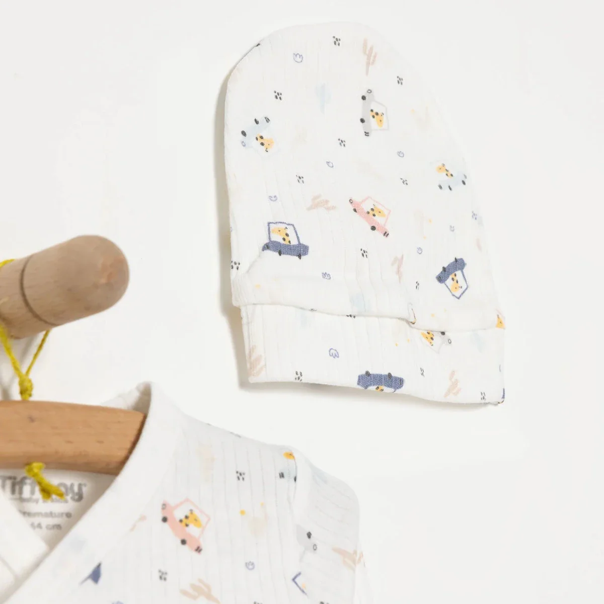 Tiffany 100% Cotton Tiny Baby Set - Ecru - Image 3