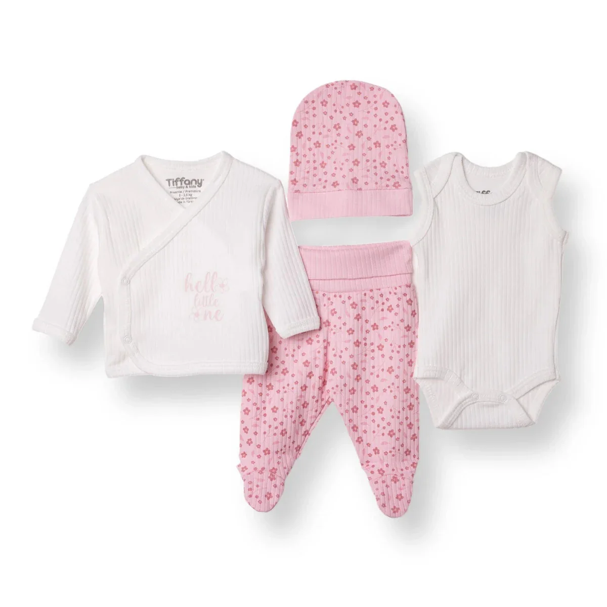 Tiffany 100% Cotton Tiny Baby Set - Ecru