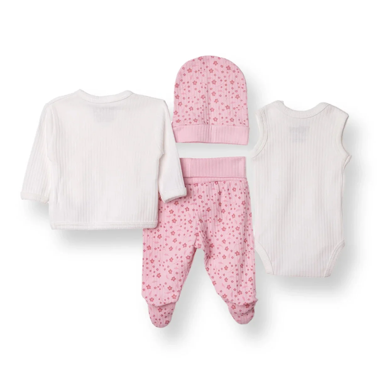 Tiffany 100% Cotton Tiny Baby Set - Ecru - Image 2