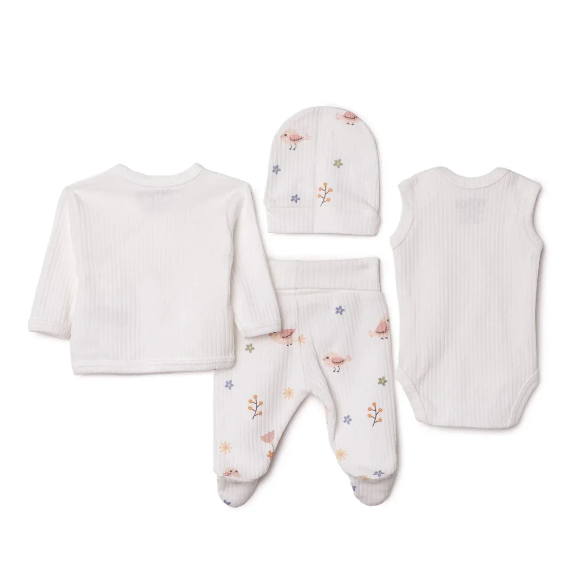 Tiffany 100% Cotton Tiny Baby Set - Ecru - Image 2