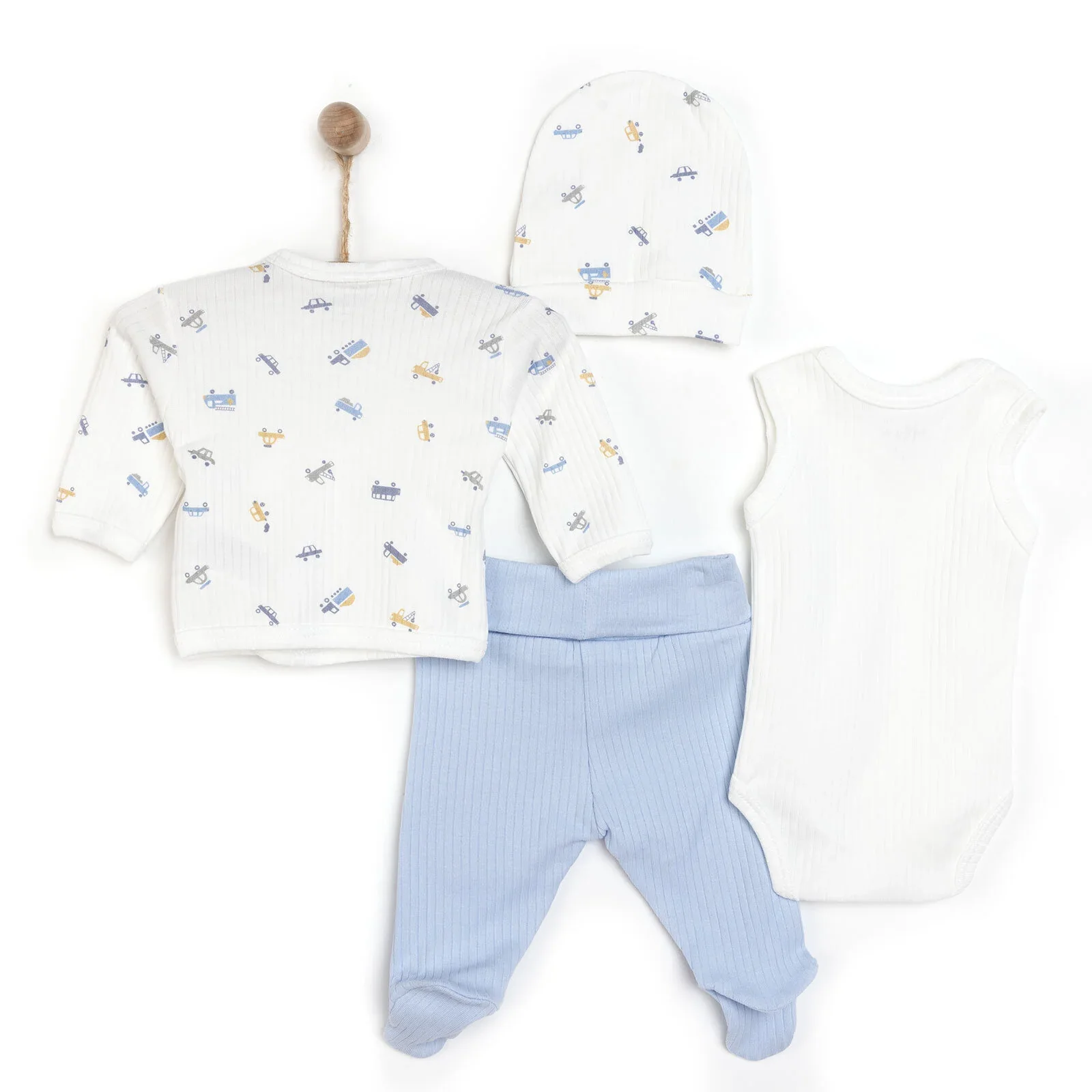 Tiffany 100% Cotton Tiny Baby Set - Ecru - Image 2