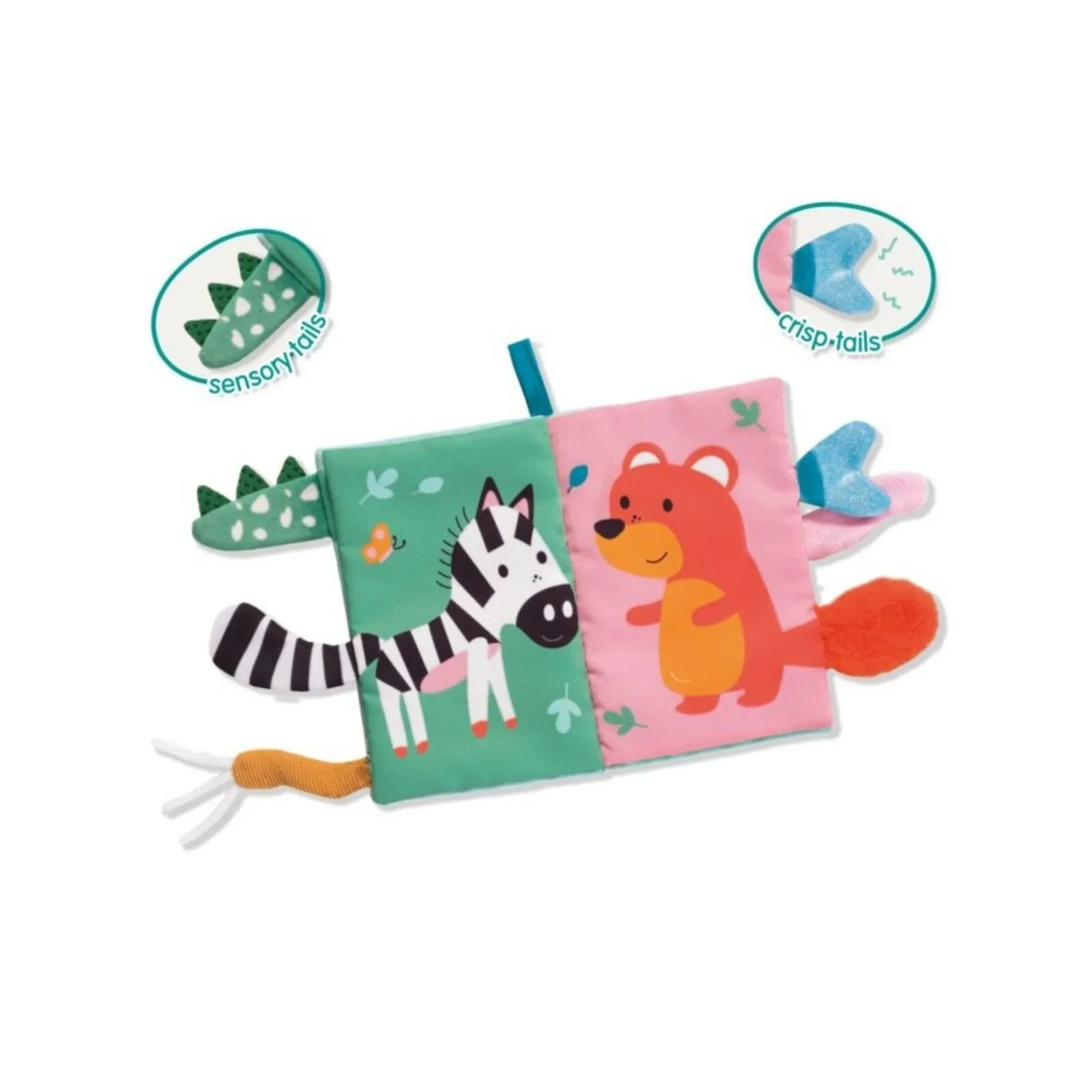 Tiny Talents Sensory Animal Tails Cloth Book - Image 2