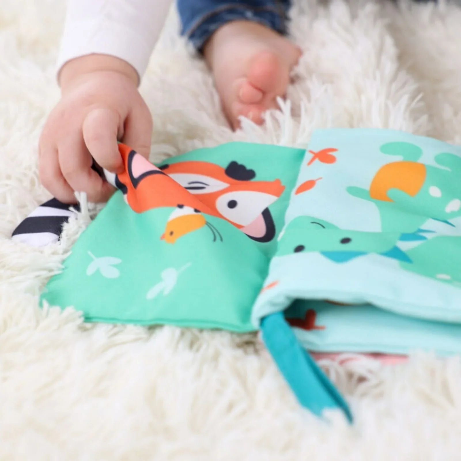 Tiny Talents Sensory Animal Tails Cloth Book - Image 3