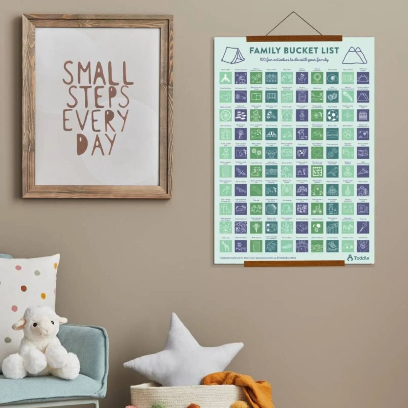 Toddle born Wild A2 Bucket List Poster - Scandi Design - Image 2