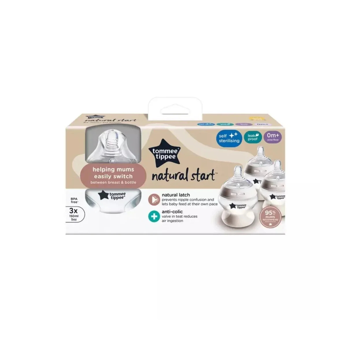 Tommee Tippee Natural Start Baby Bottle Pack of 3 - Image 2